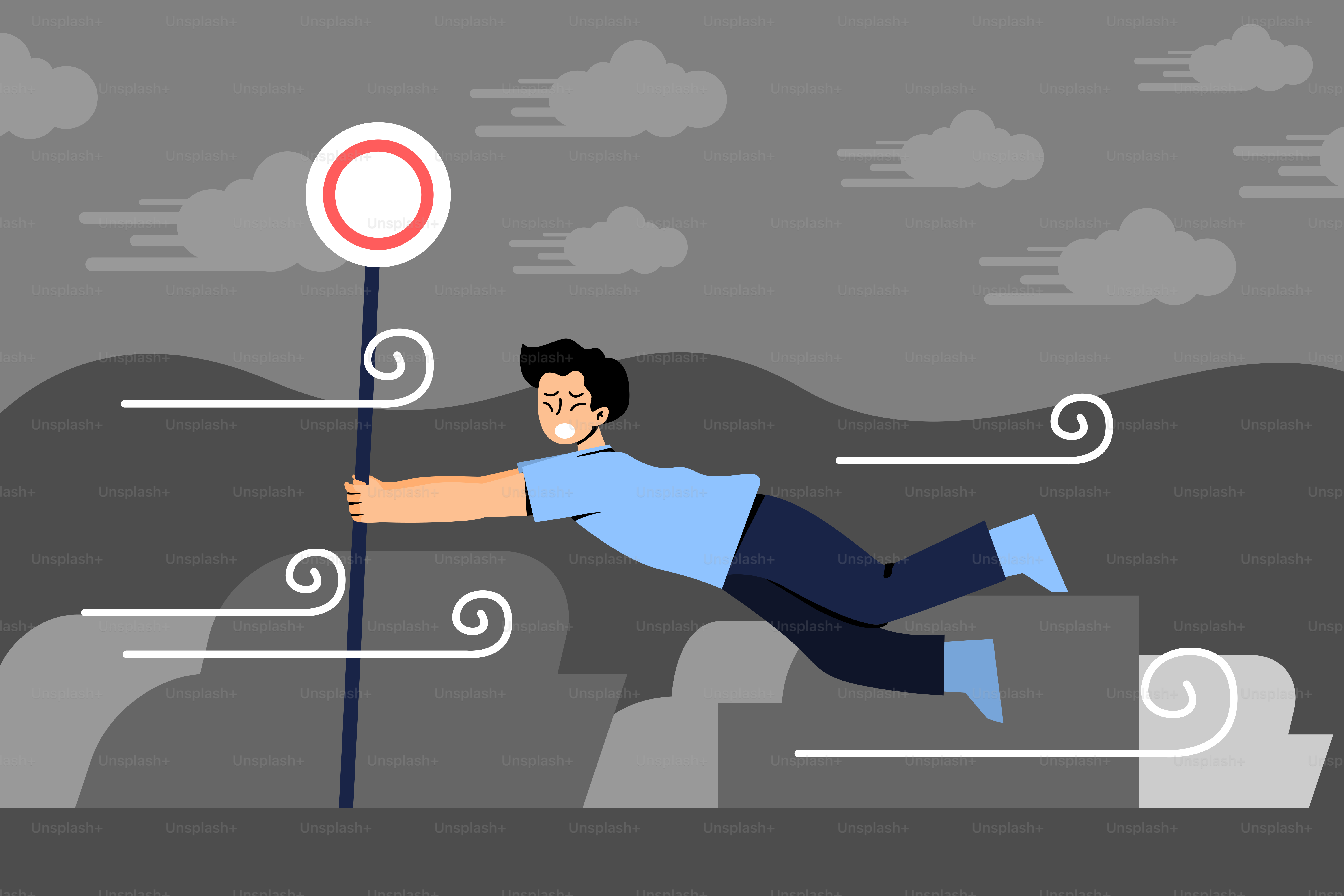 A man is falling off of a pole