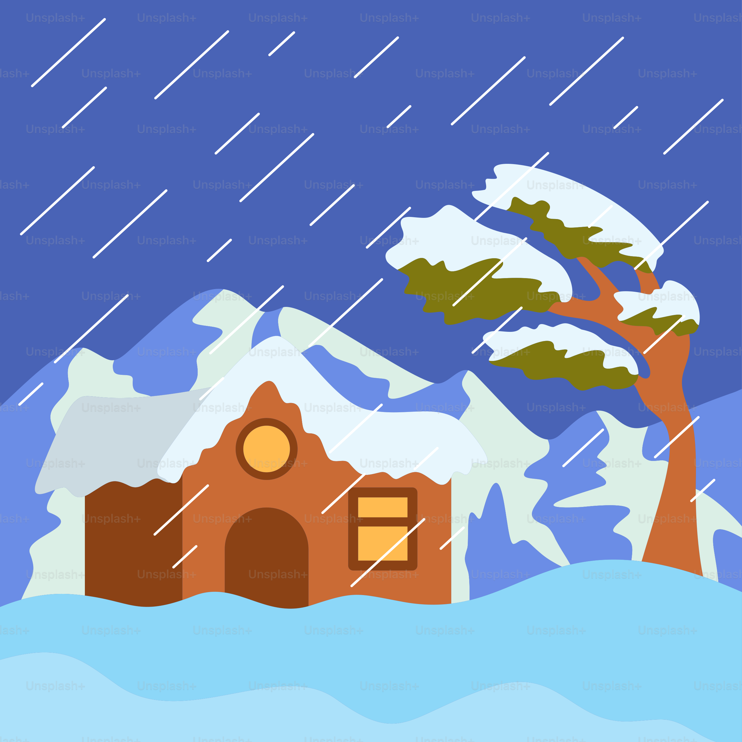 Une photo d’une maison dans la neige