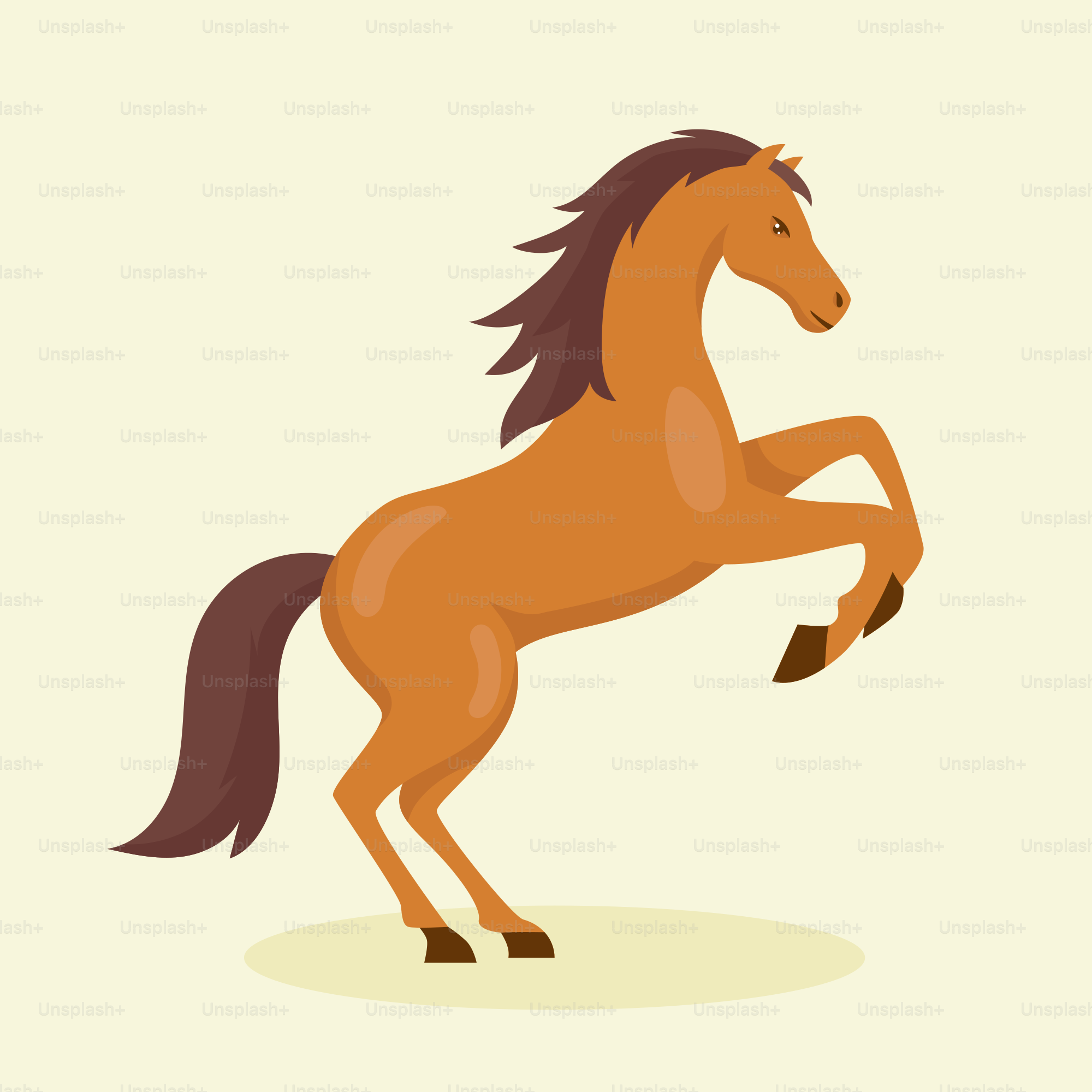 House on the Hill Bodysuit Brown Horse Horse Rearing Sunset Stock