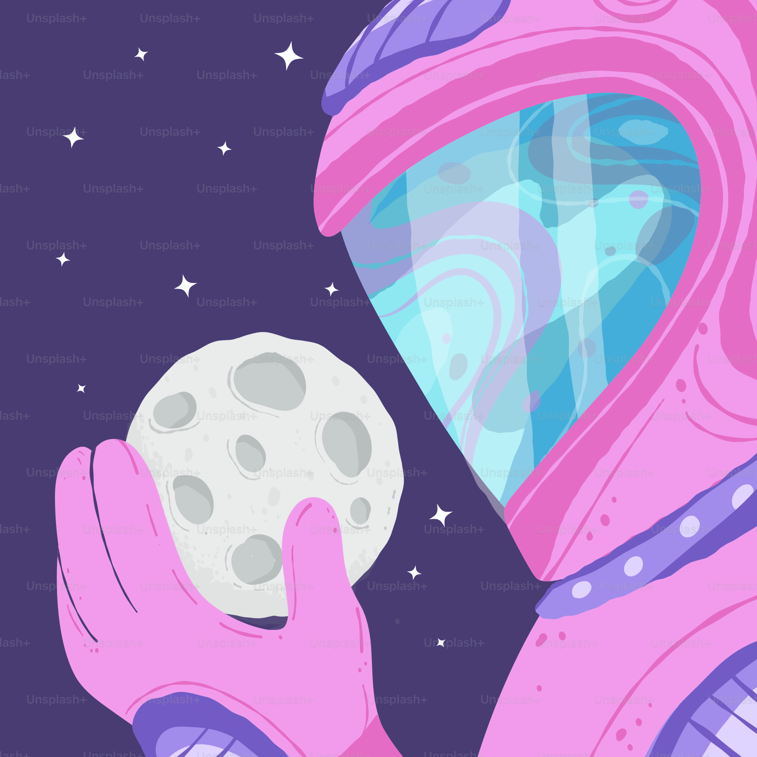 A person in a space suit holding a ball