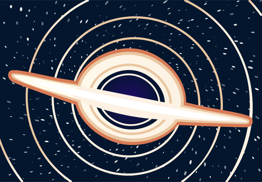 An image of a black hole in the sky