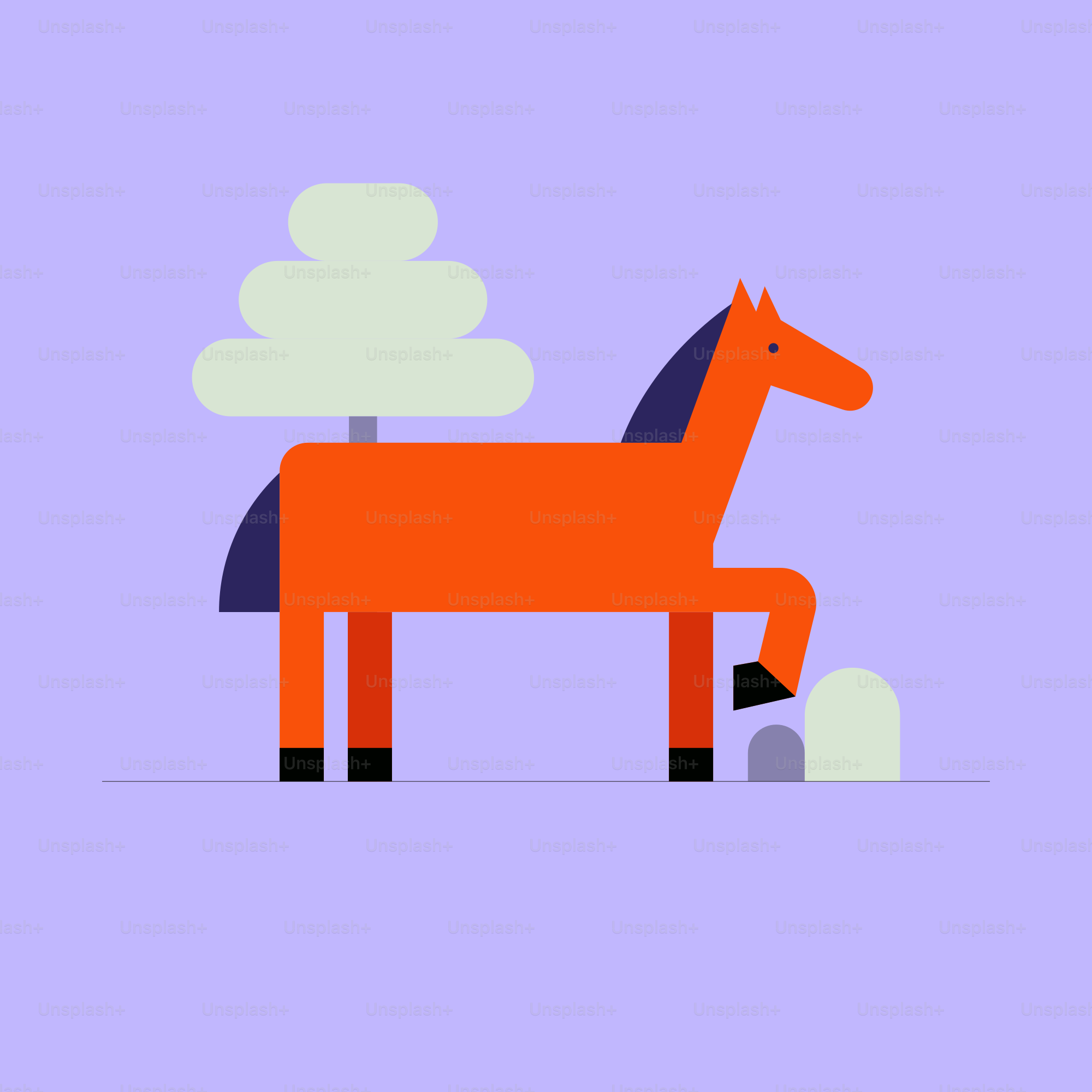 A horse is standing in the middle of a field