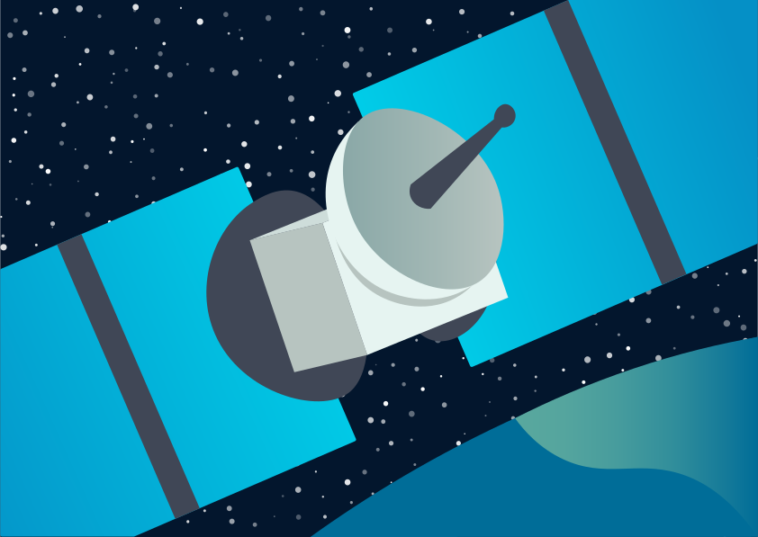 An image of a satellite in the sky