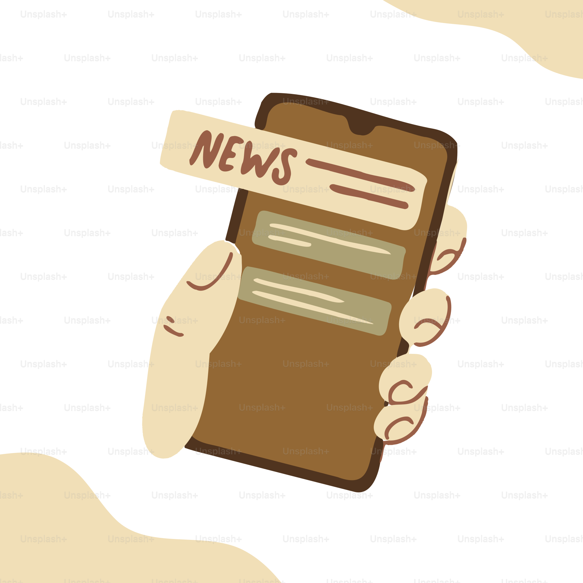 Eine Hand, die ein Handy mit Nachrichten hält