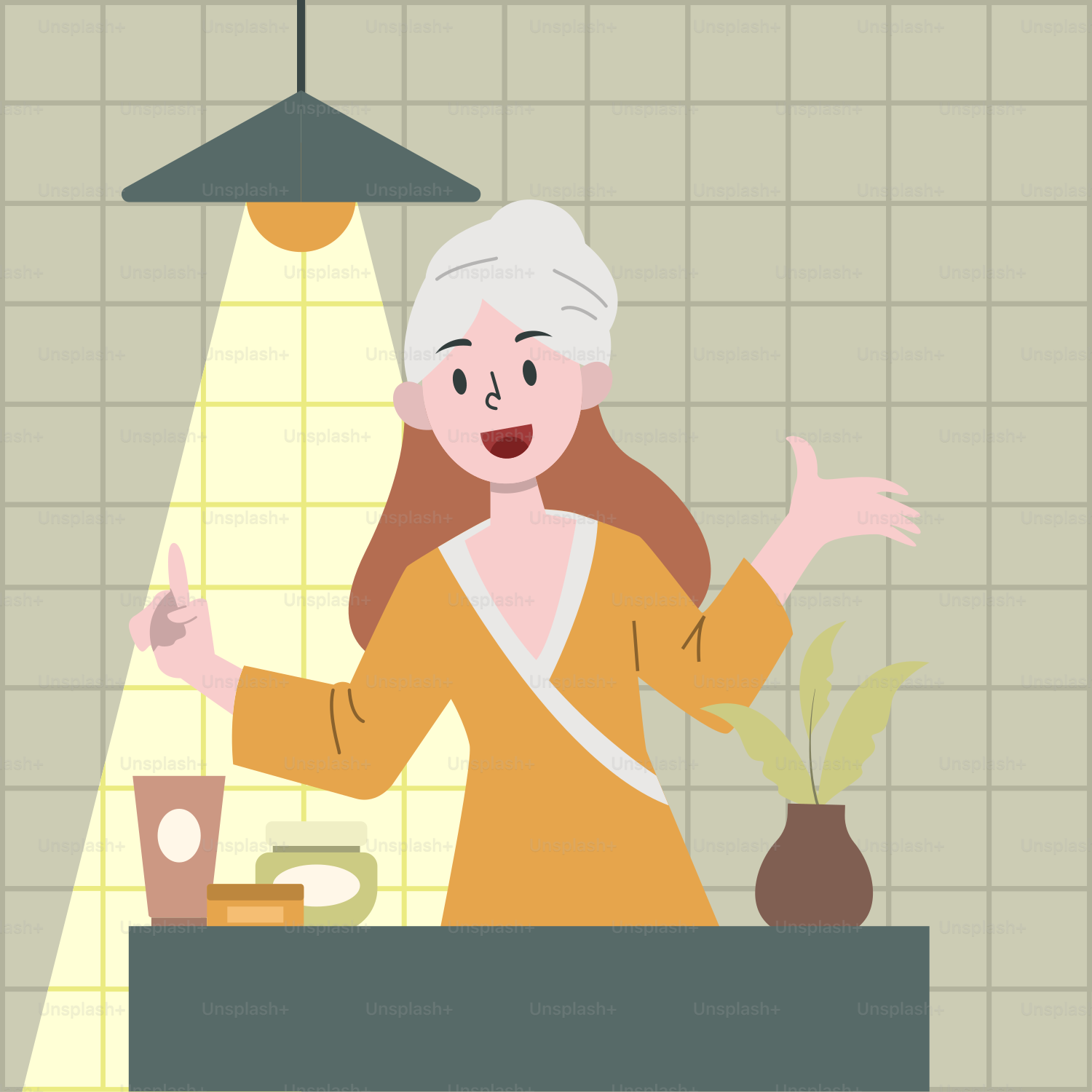 Eine Frau, die vor einem Spülbecken in einer Küche steht