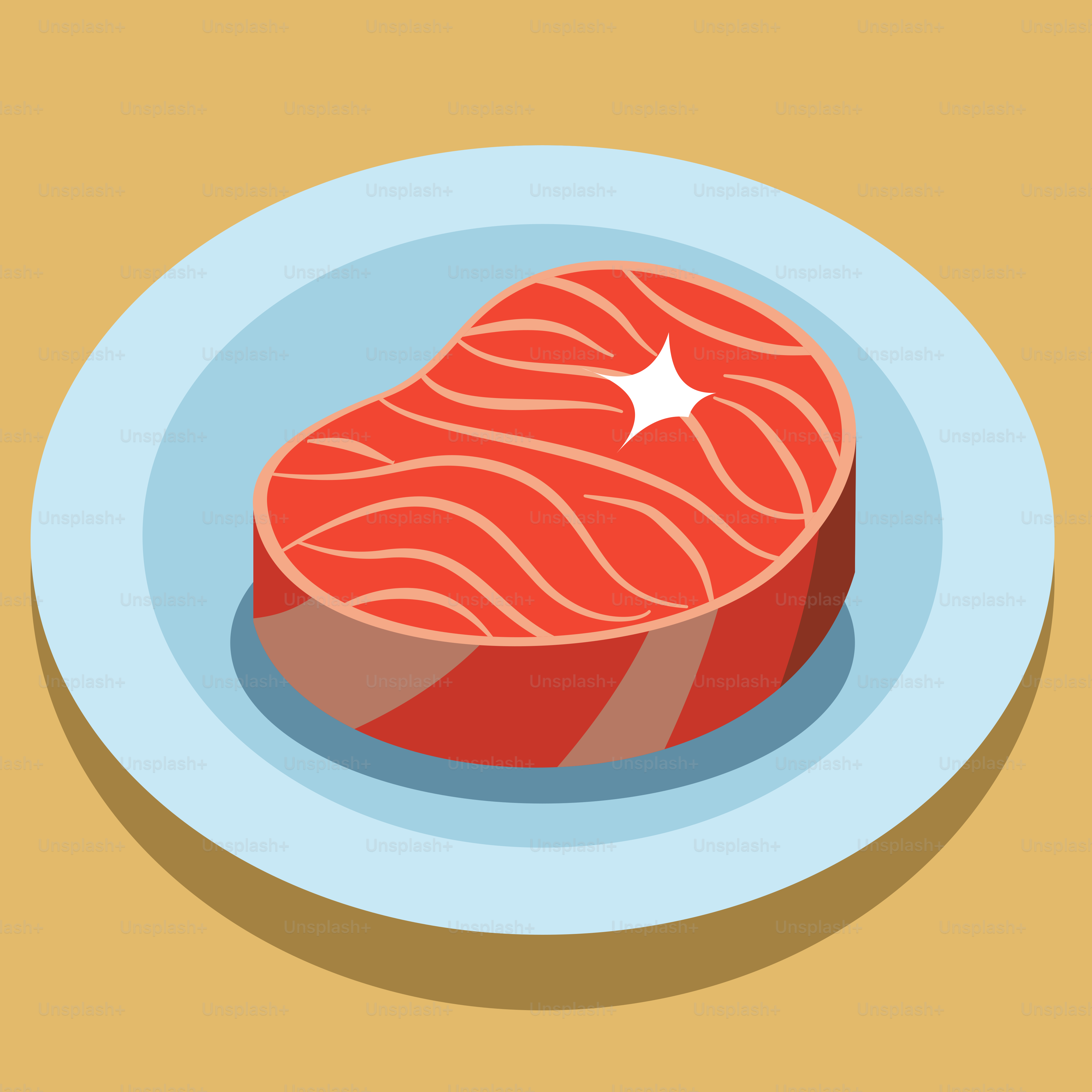 A piece of meat on a plate on a table