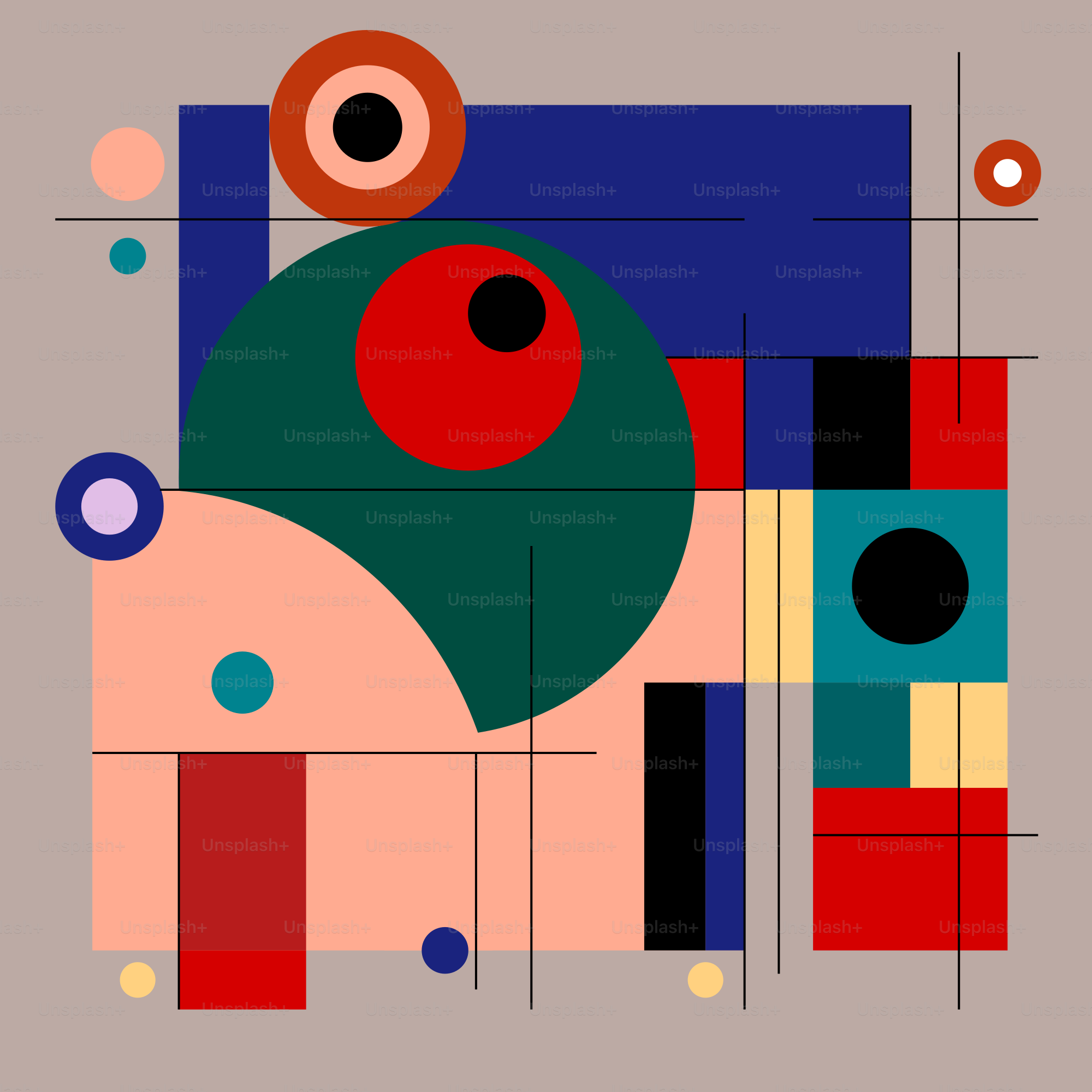 Une image d’une peinture avec différentes couleurs et formes