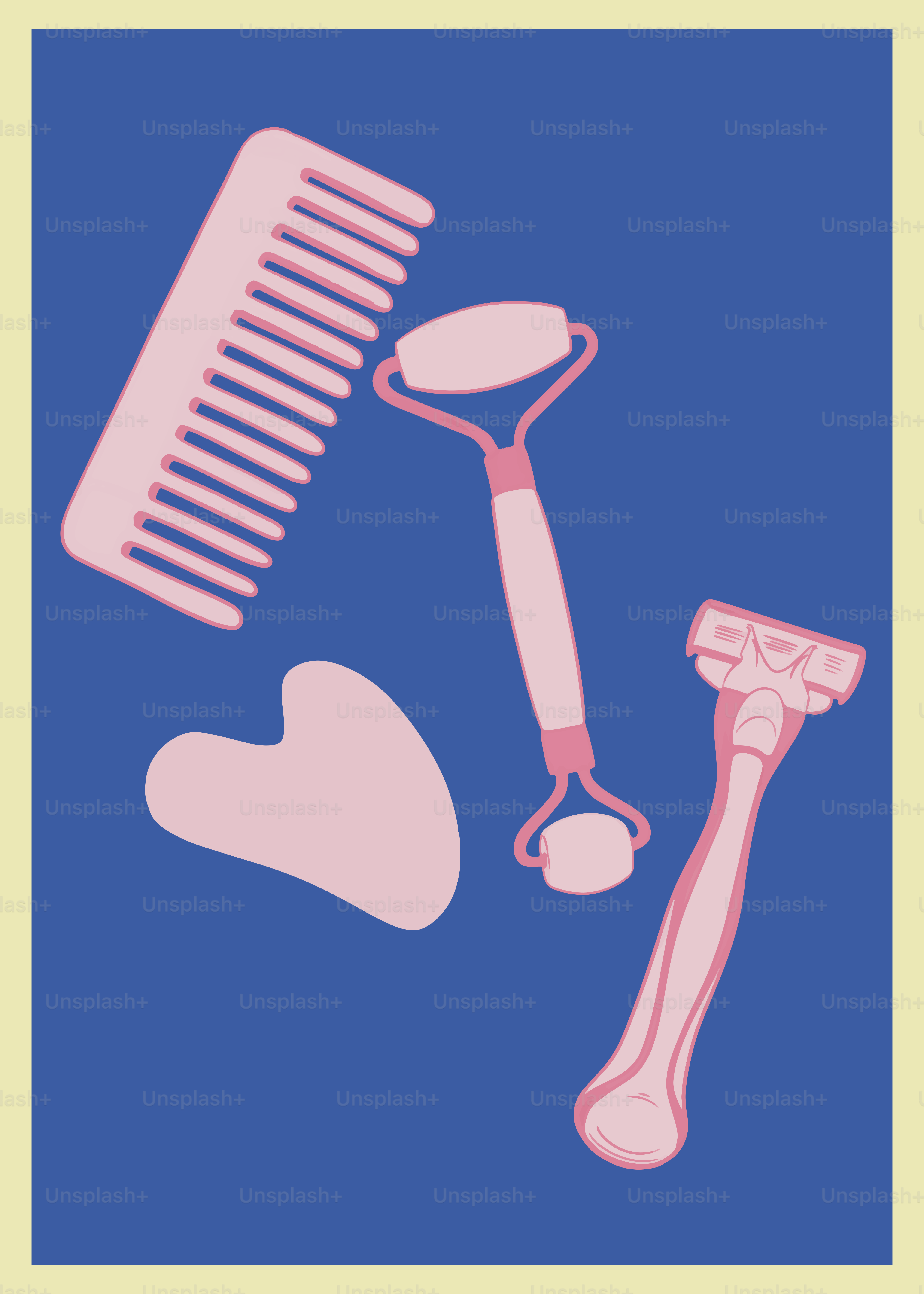 Ein Bild von einem Kamm, einer Bürste und anderen Gegenständen