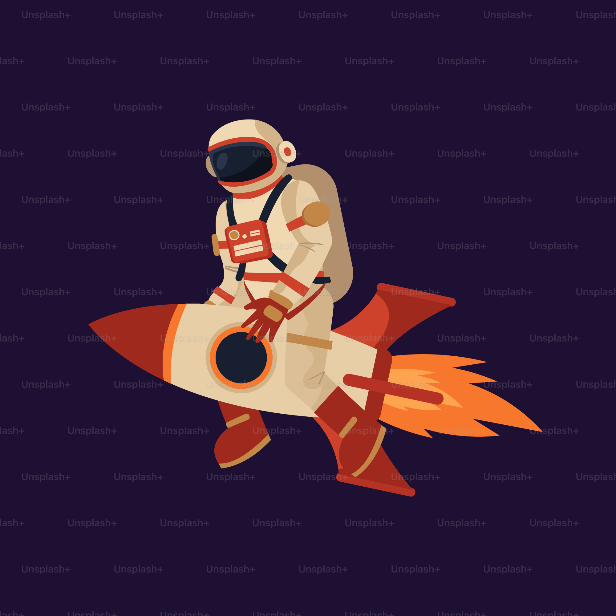 A man in a spacesuit riding on a rocket