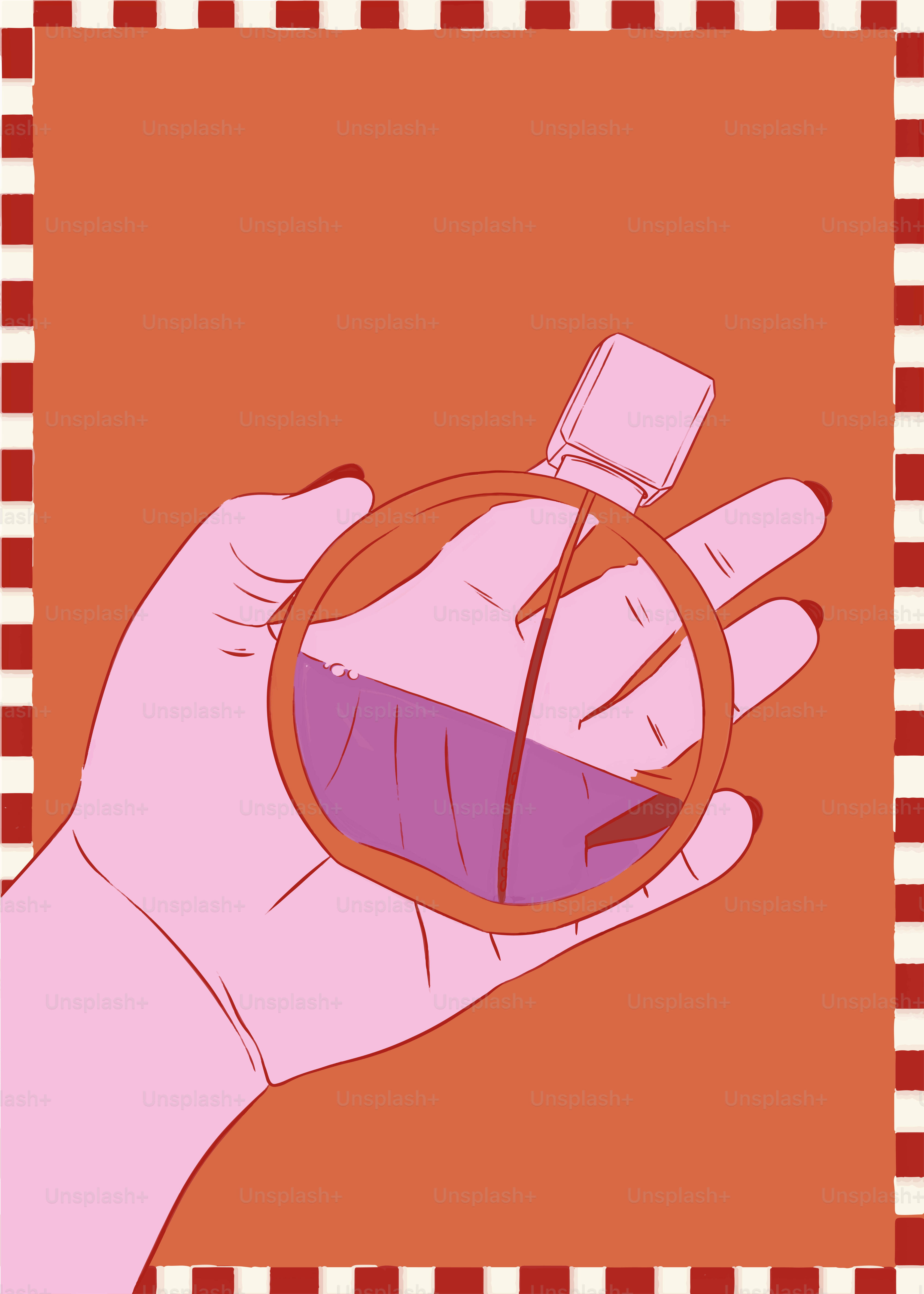 A hand holding a small object in a circle