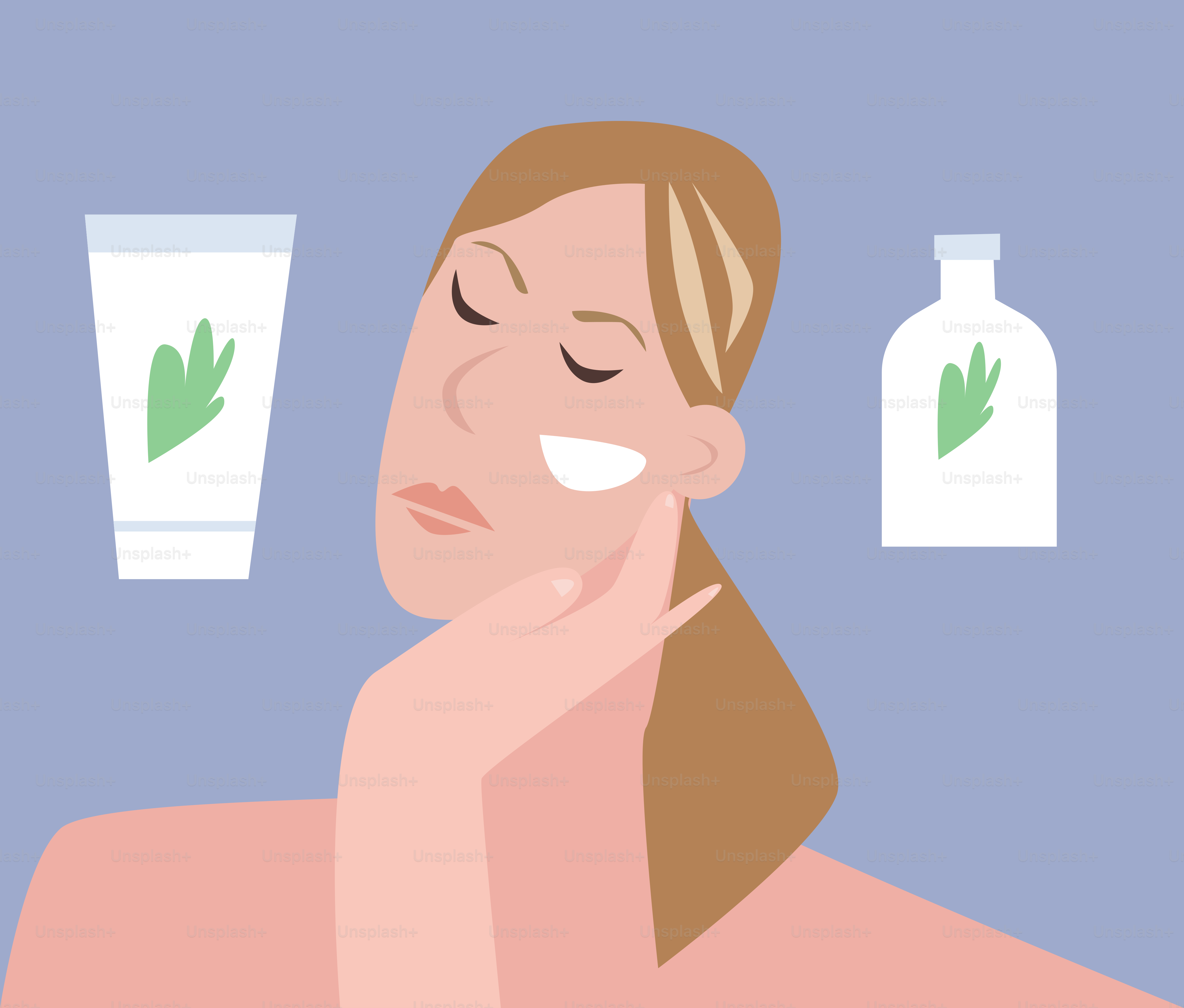 A woman is smiling and holding her hand to her face