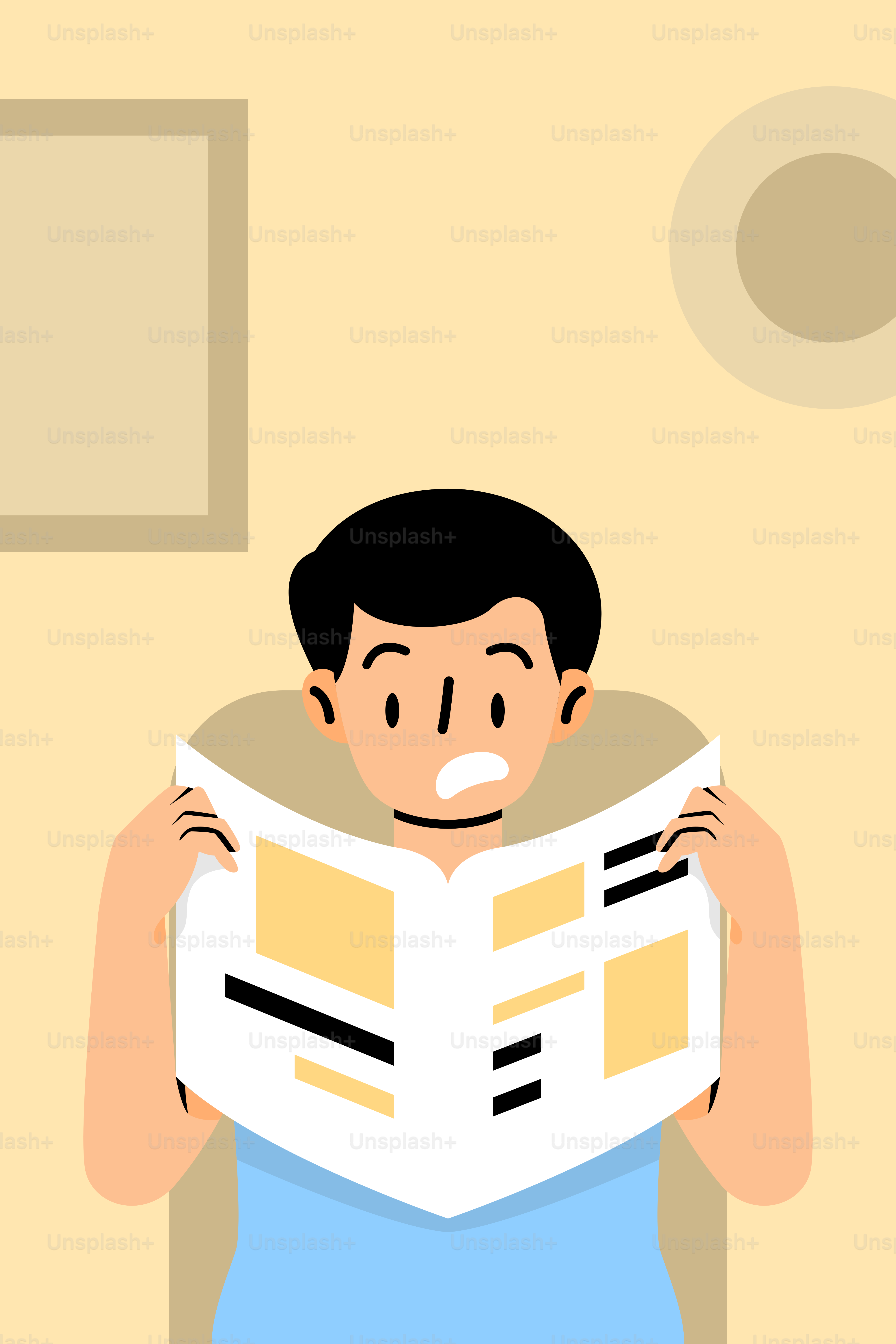 Ein Mann, der auf einer Couch sitzt und eine Zeitung liest