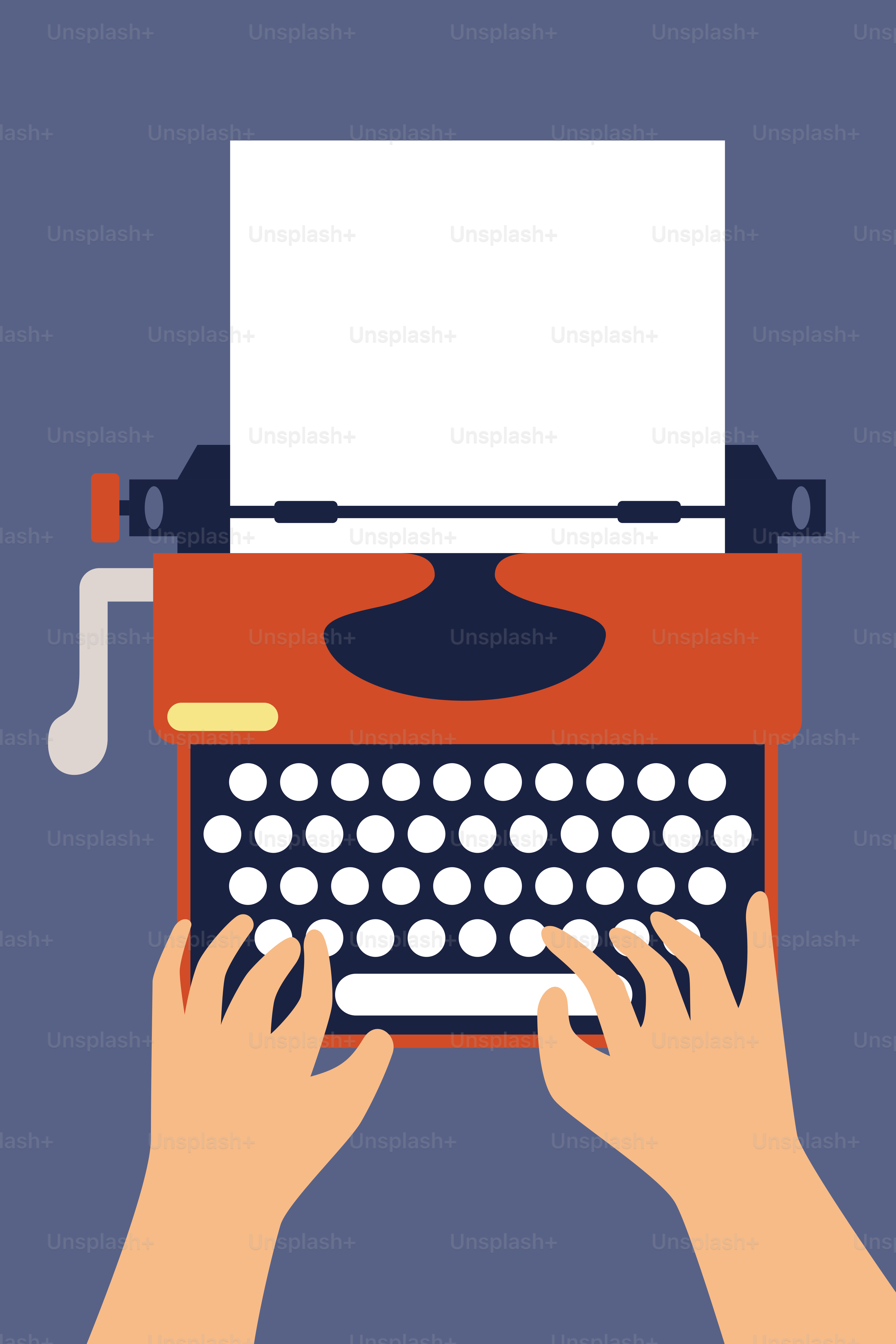 A person typing on an old fashioned typewriter