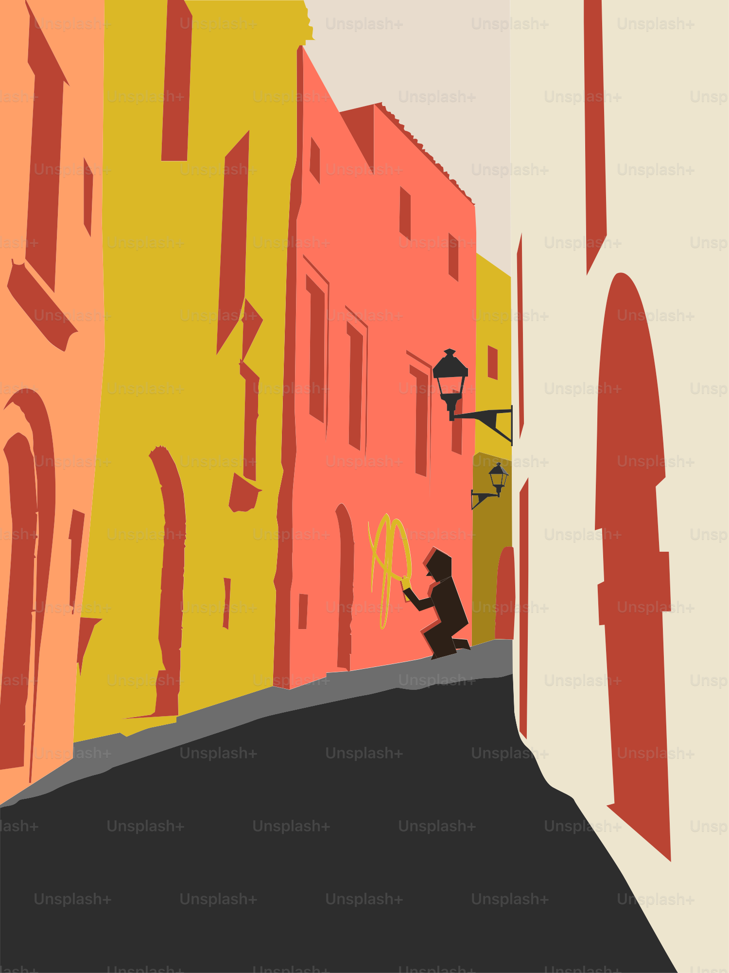 A person sitting on a bench in front of a tall building