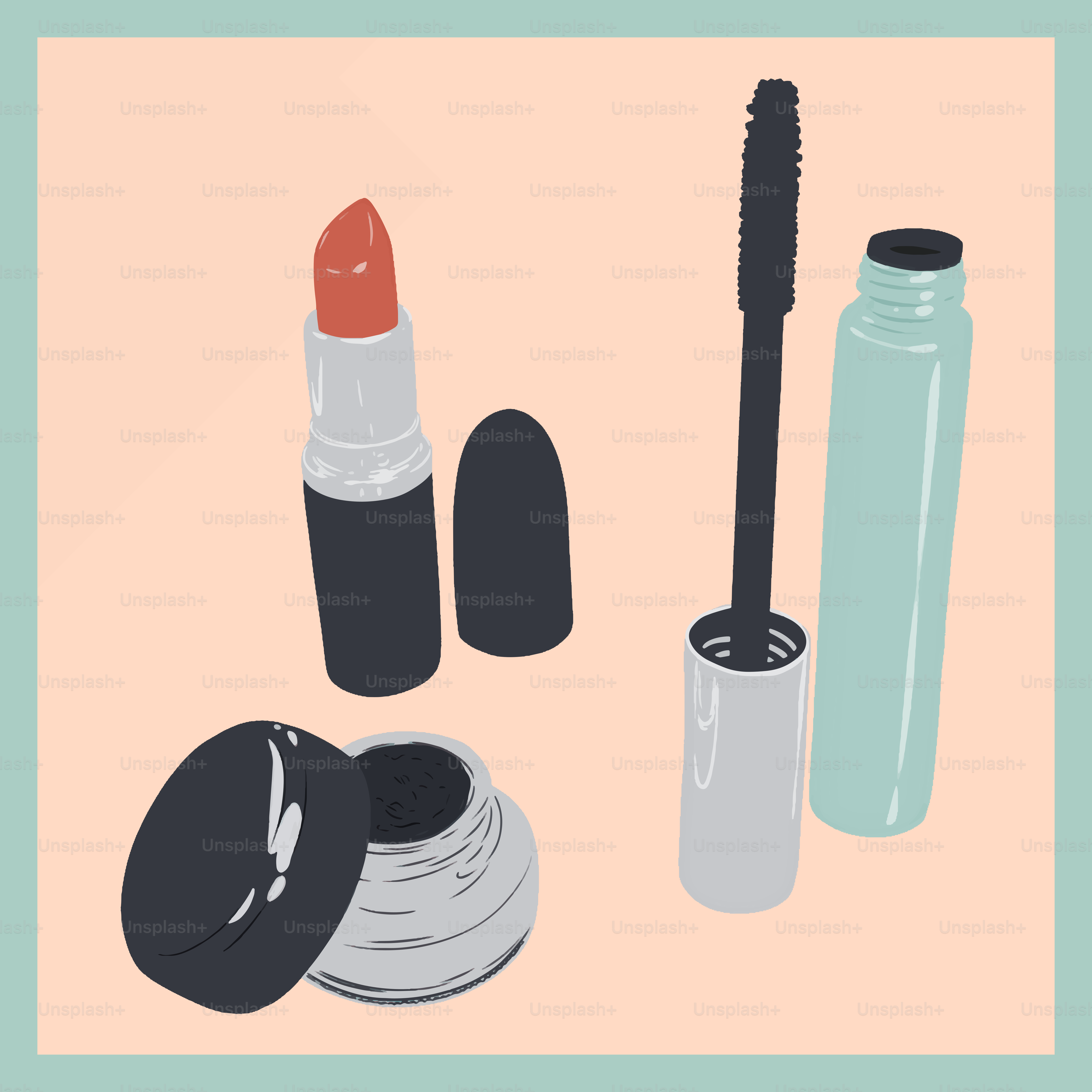 A picture of some cosmetics and a hat