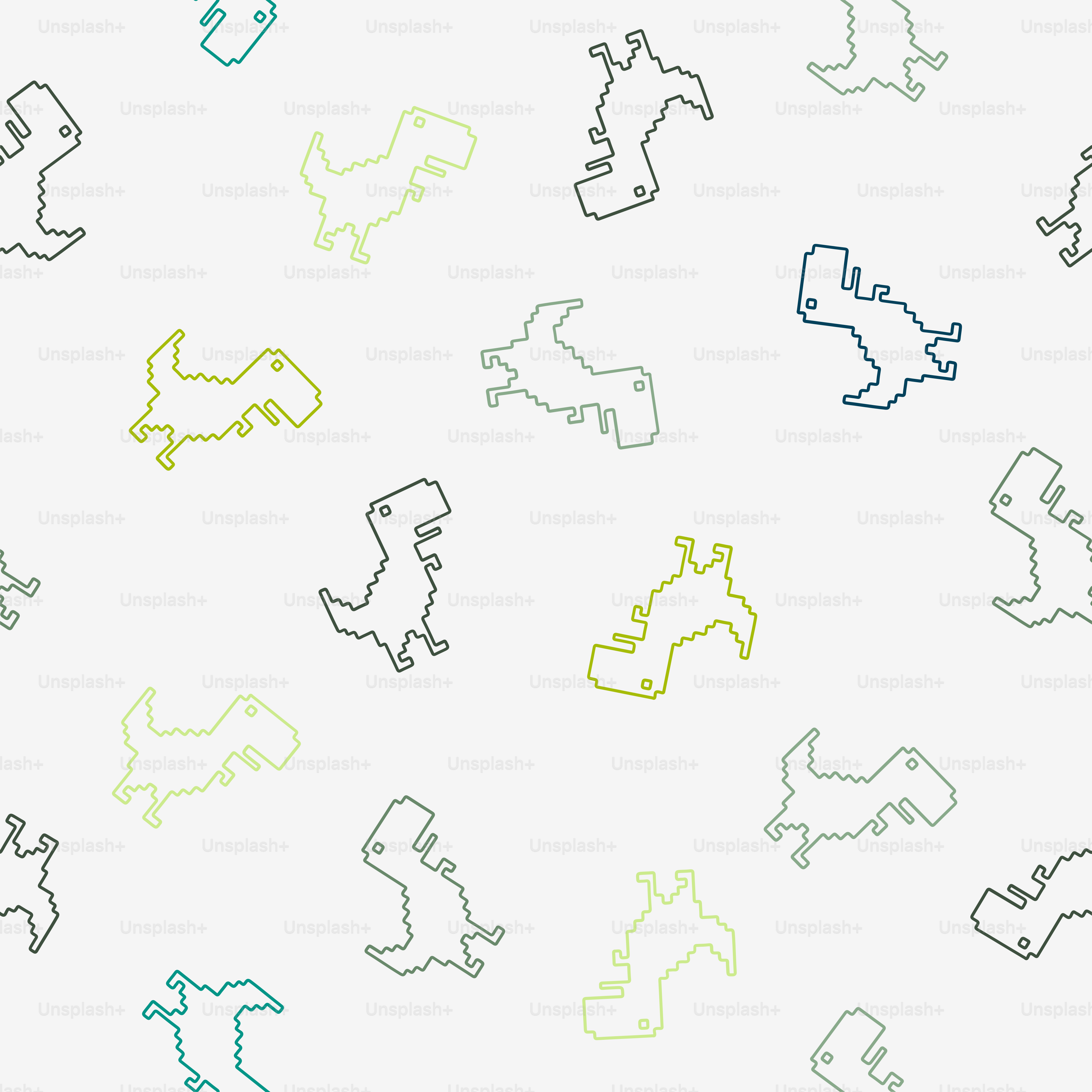 A white background with a pattern of different shapes