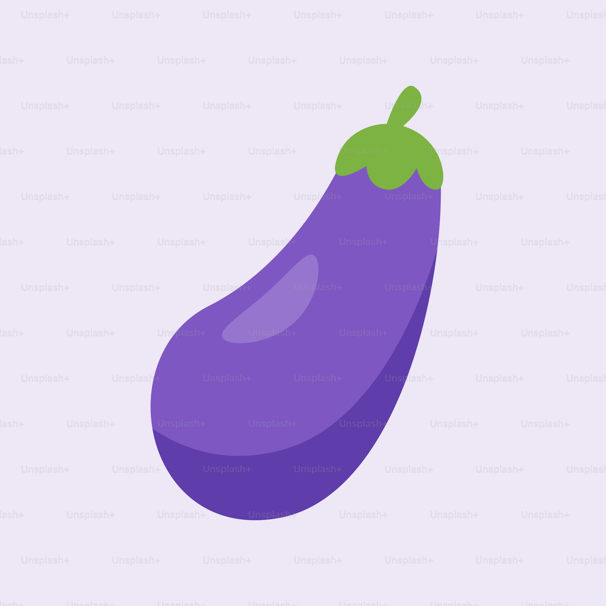 A purple eggplant on a white background