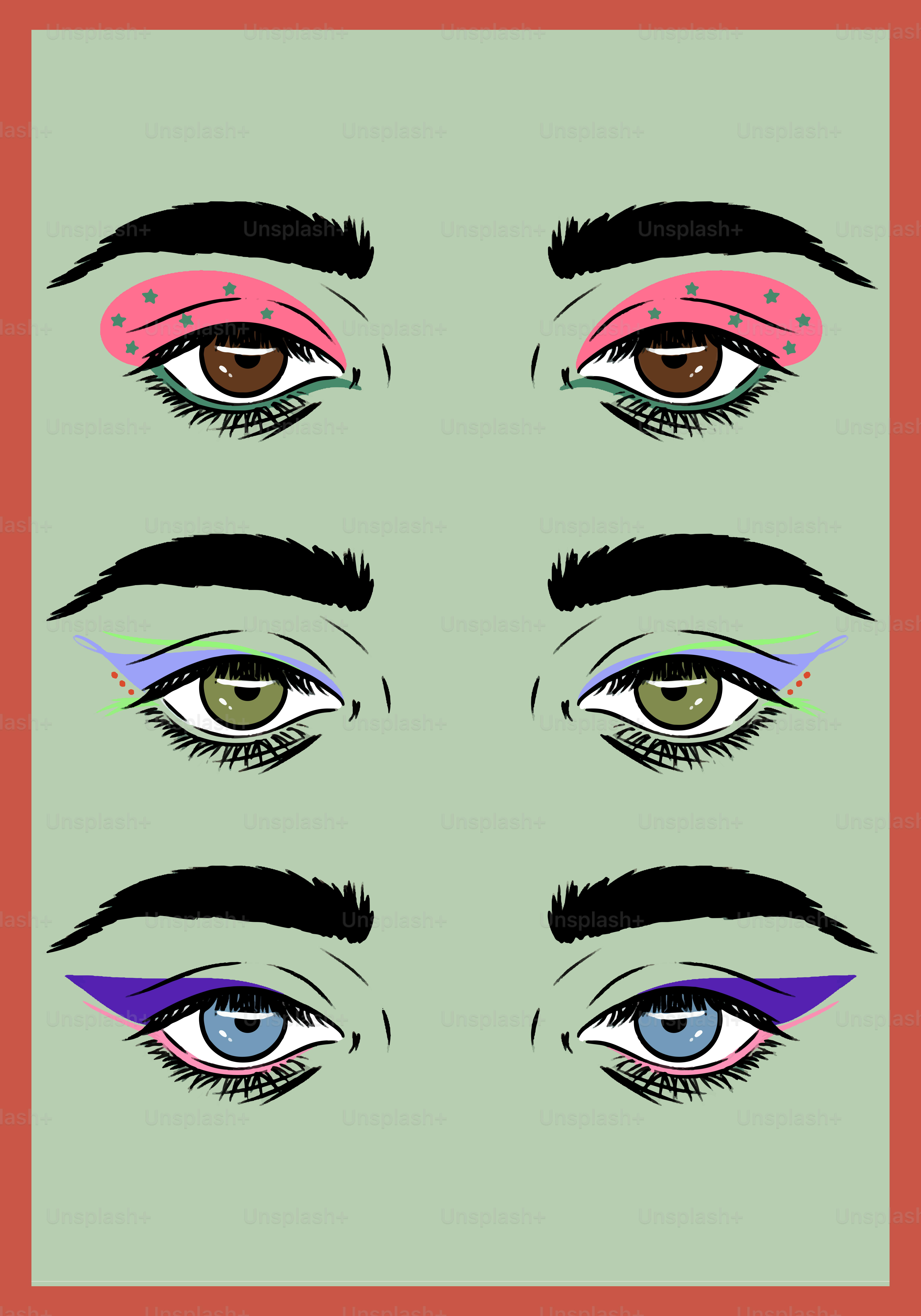 A picture of a woman's eyes and eyebrows