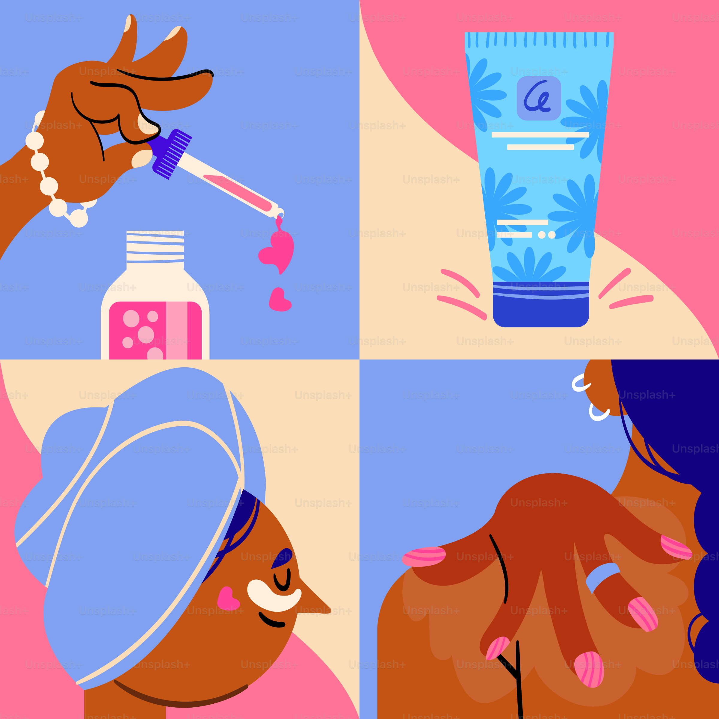 A woman getting her hair done by a hair stylist