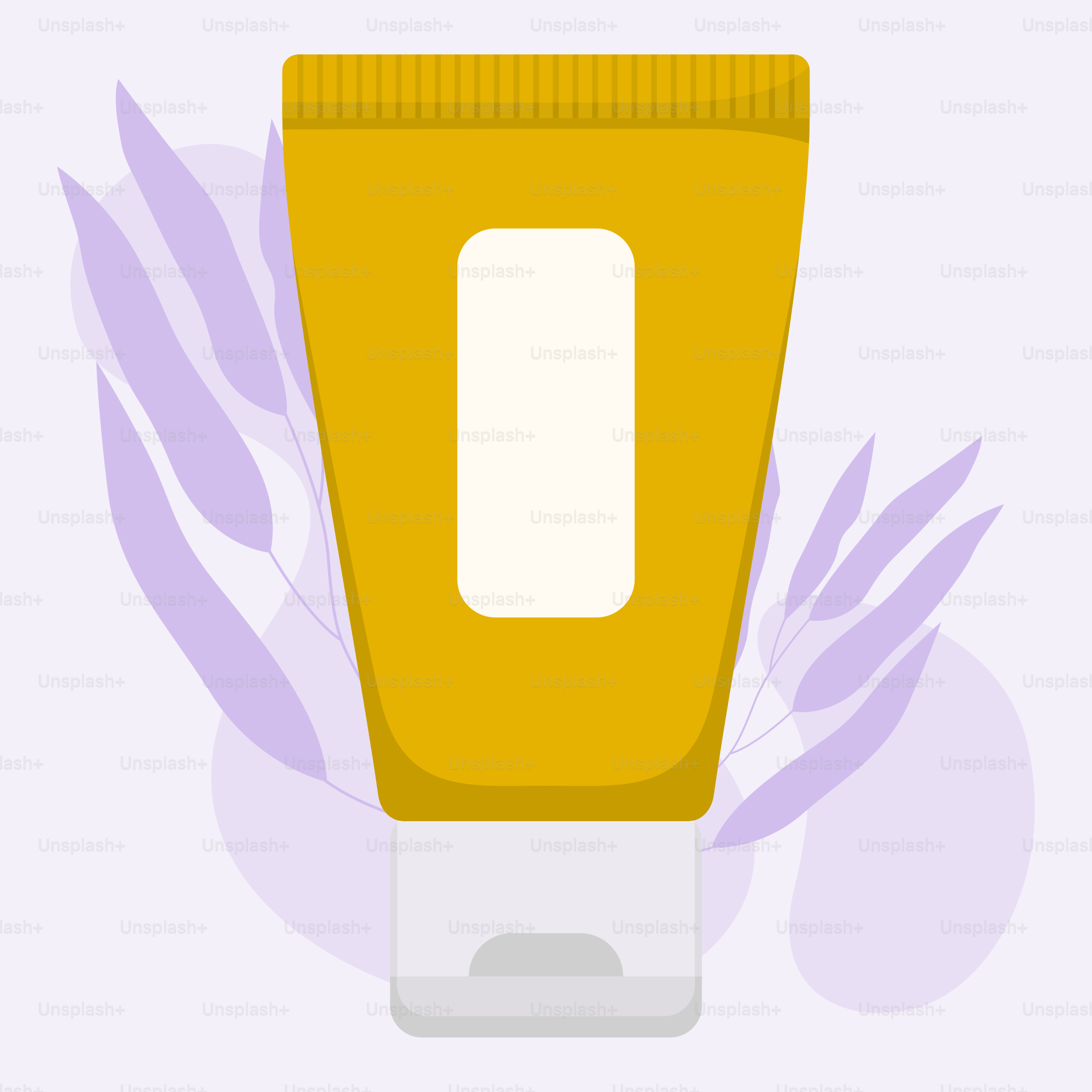 A tube of yellow toothpaste on a white background