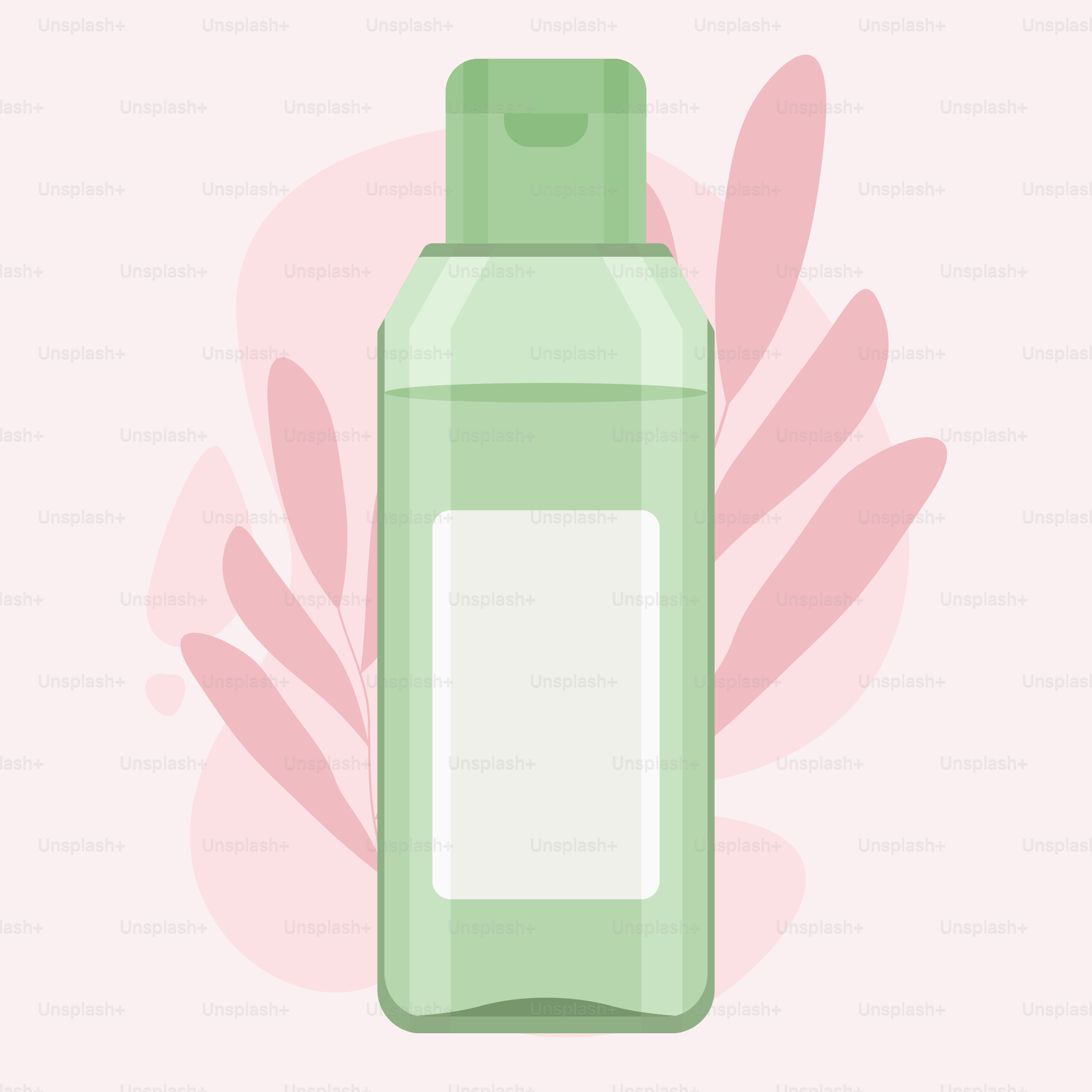 A bottle of lotion on a pink background