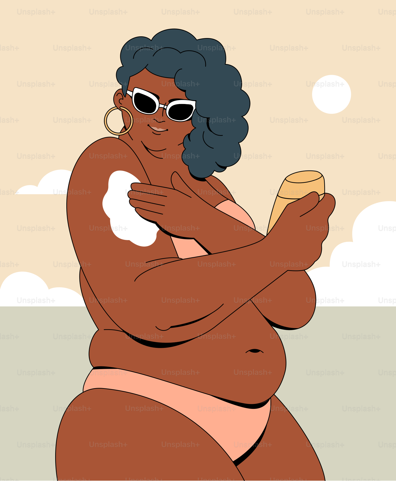 Una donna in costume da bagno che tiene una banana