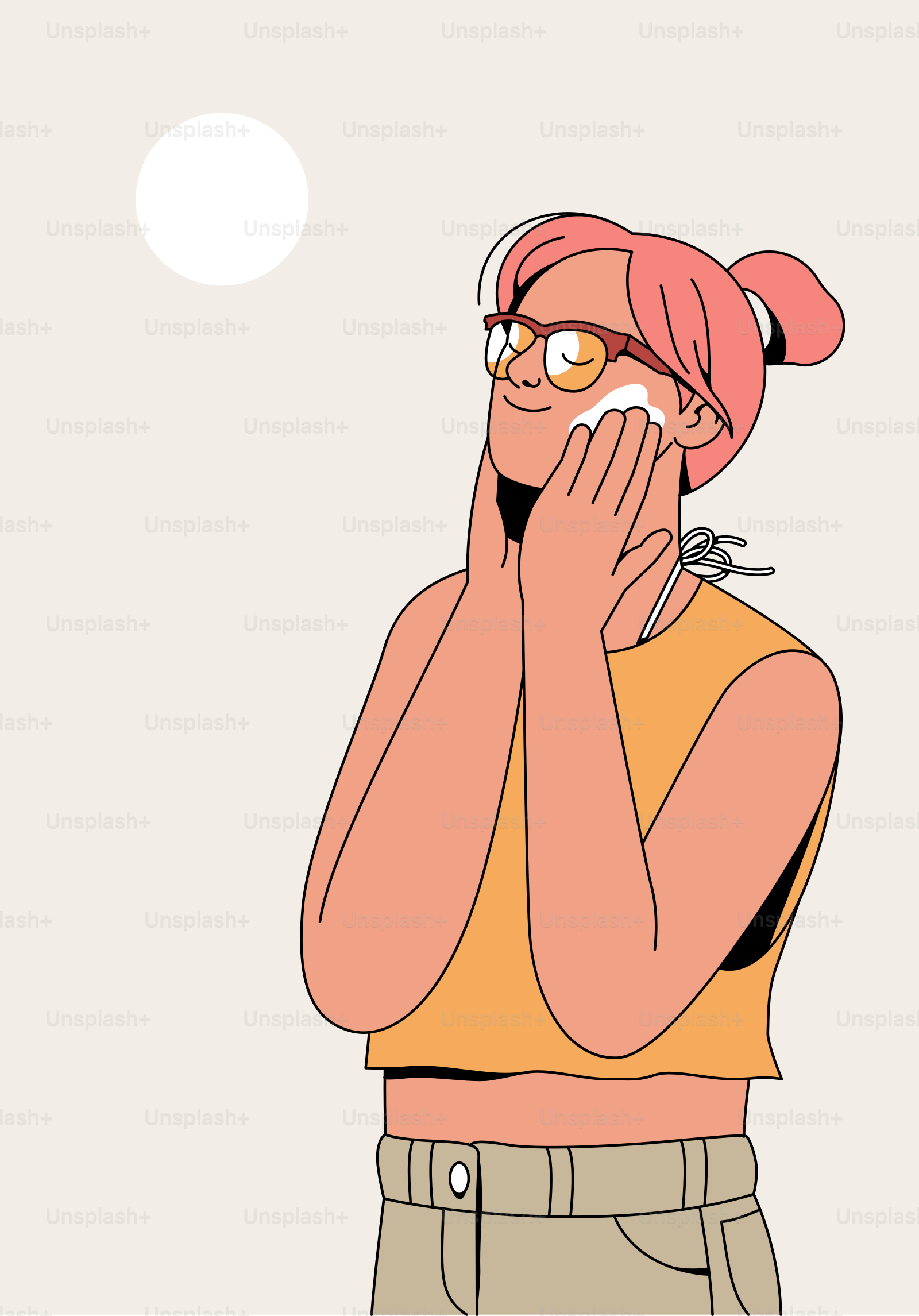 A person with a towel on their head covering their face