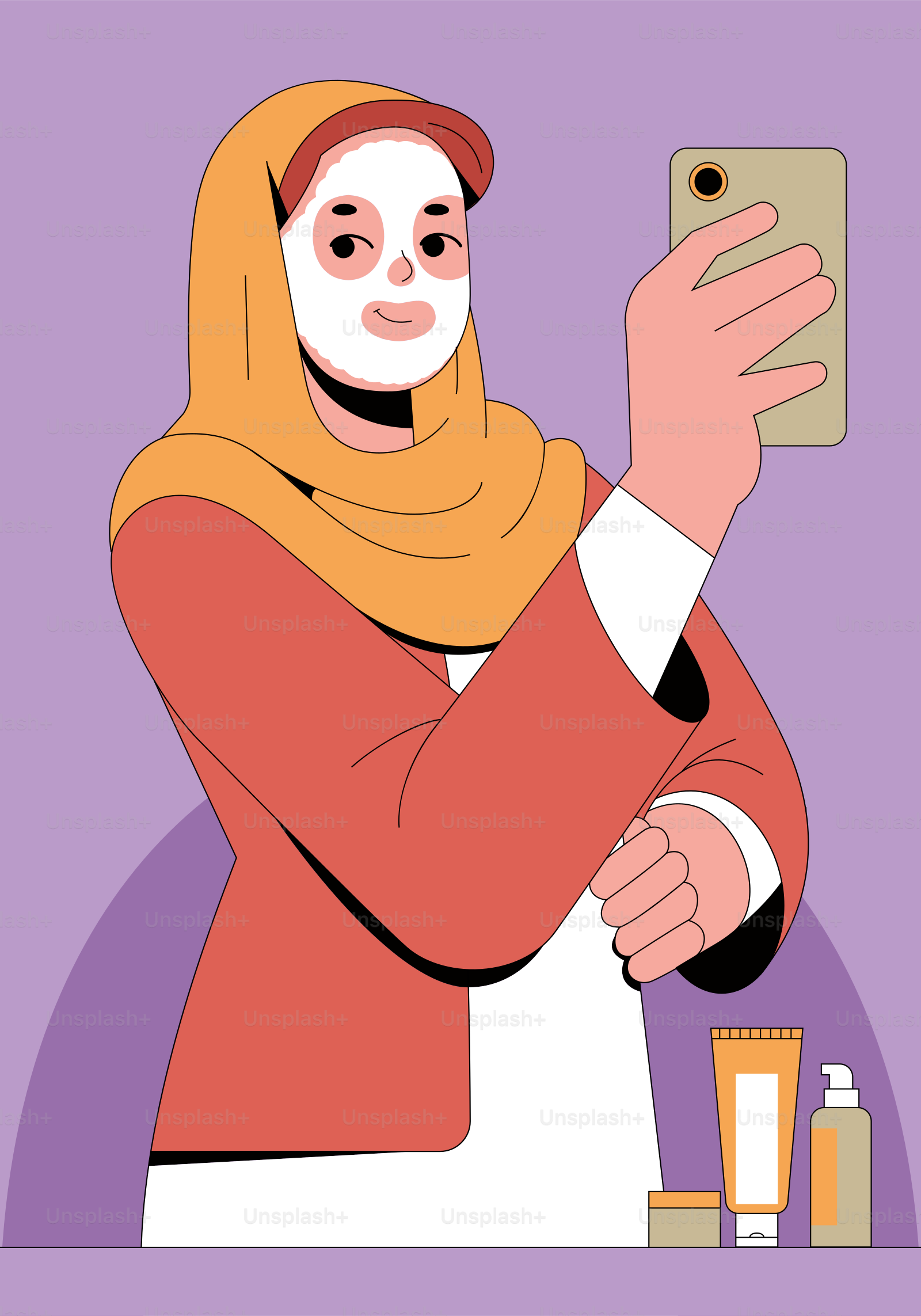 A woman taking a selfie with her cell phone