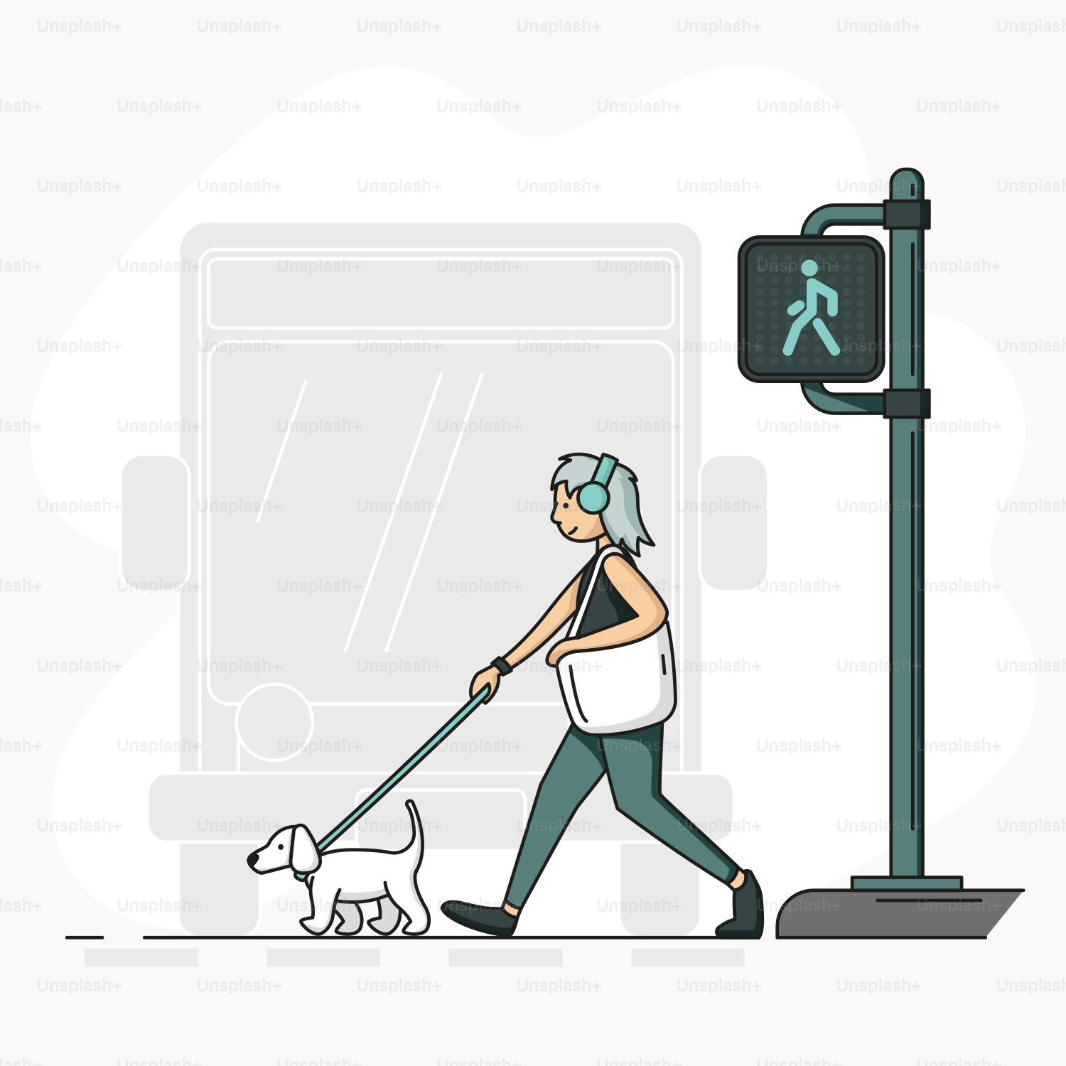 A person walking a dog on a leash