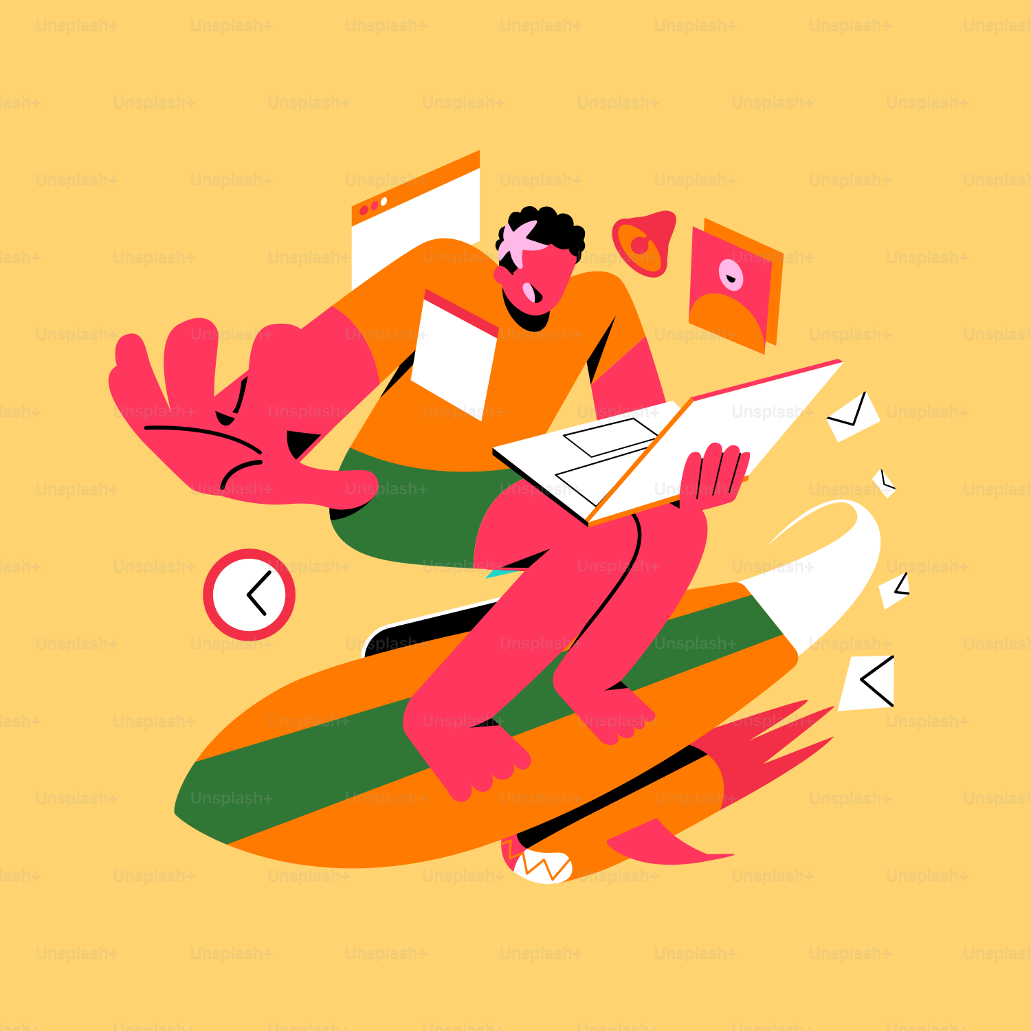 A man sitting on top of a surfboard holding a book