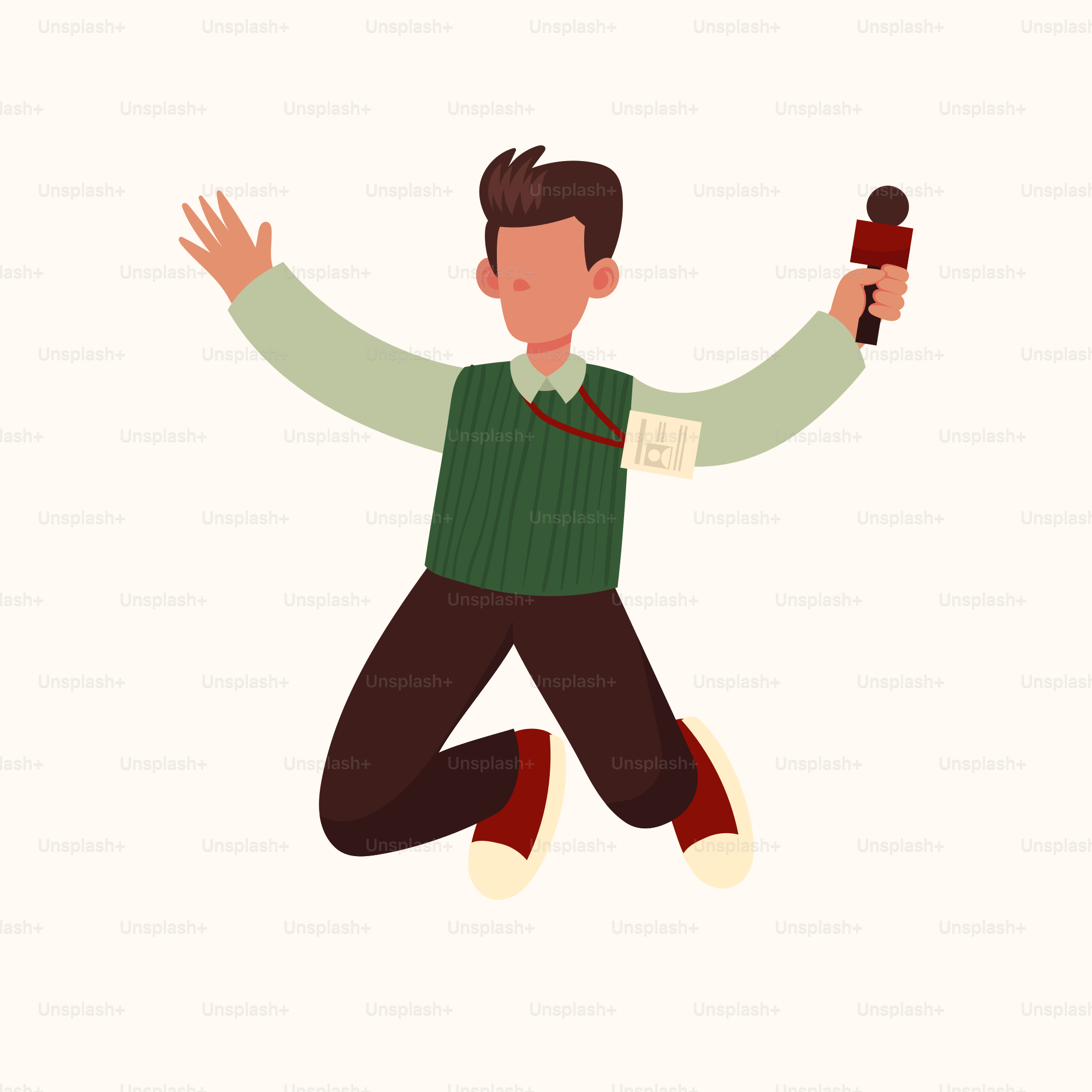 A man is jumping in the air with his arms wide open