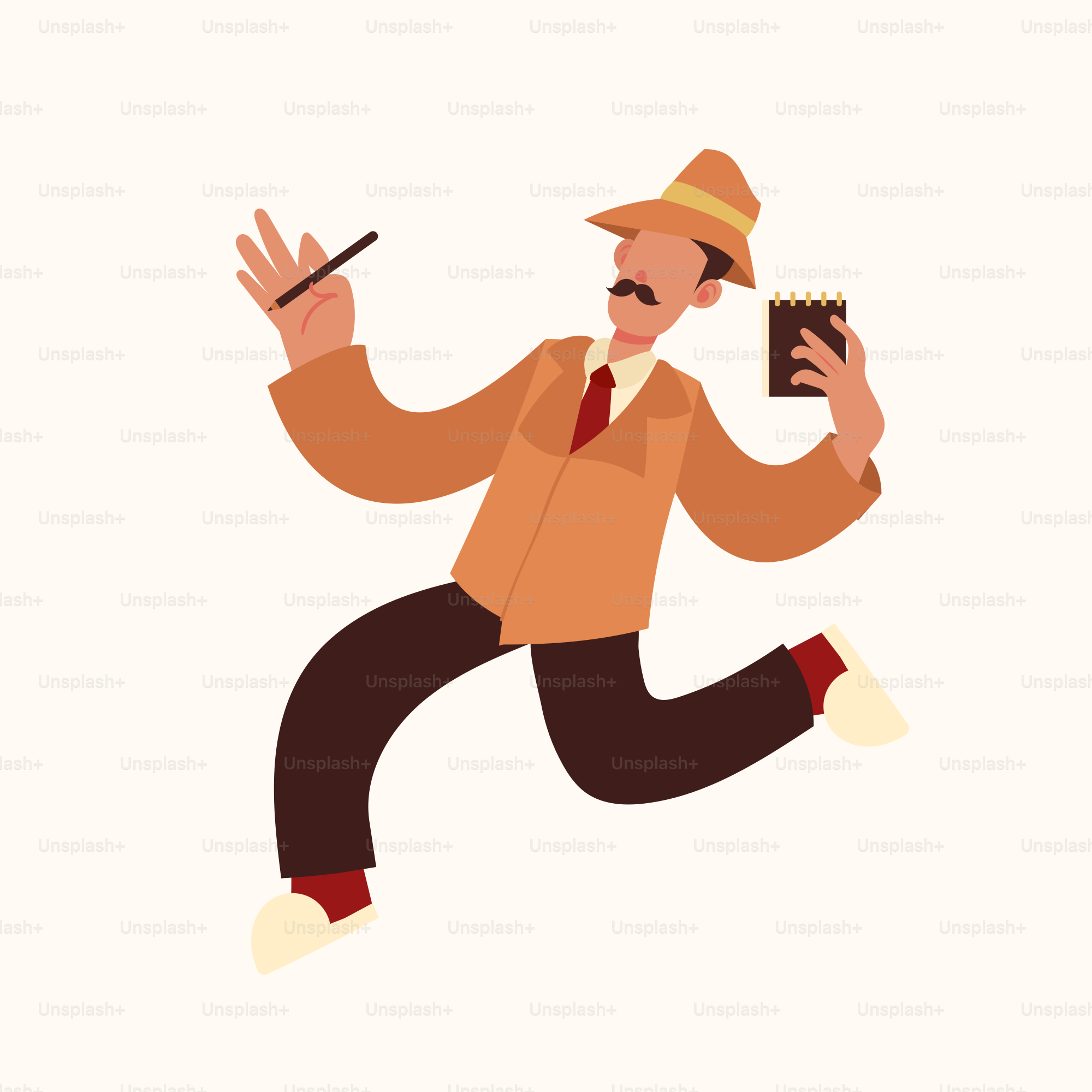A man in a hat is running with a cell phone