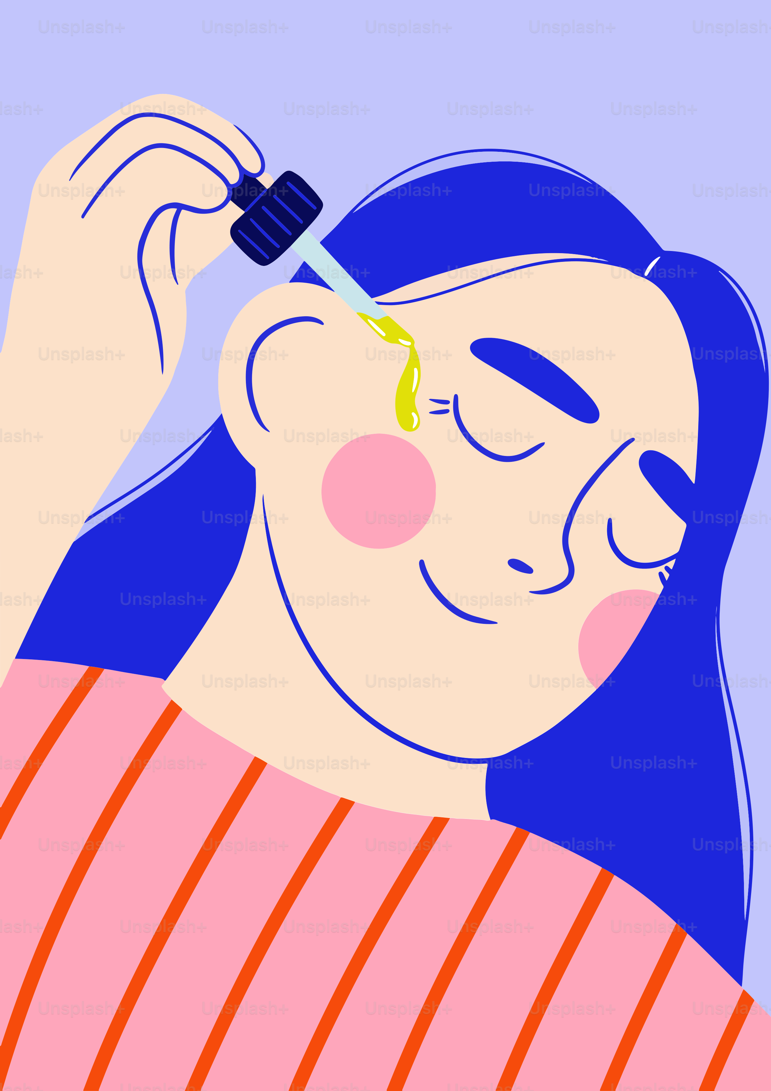 A woman brushing her hair with a brush