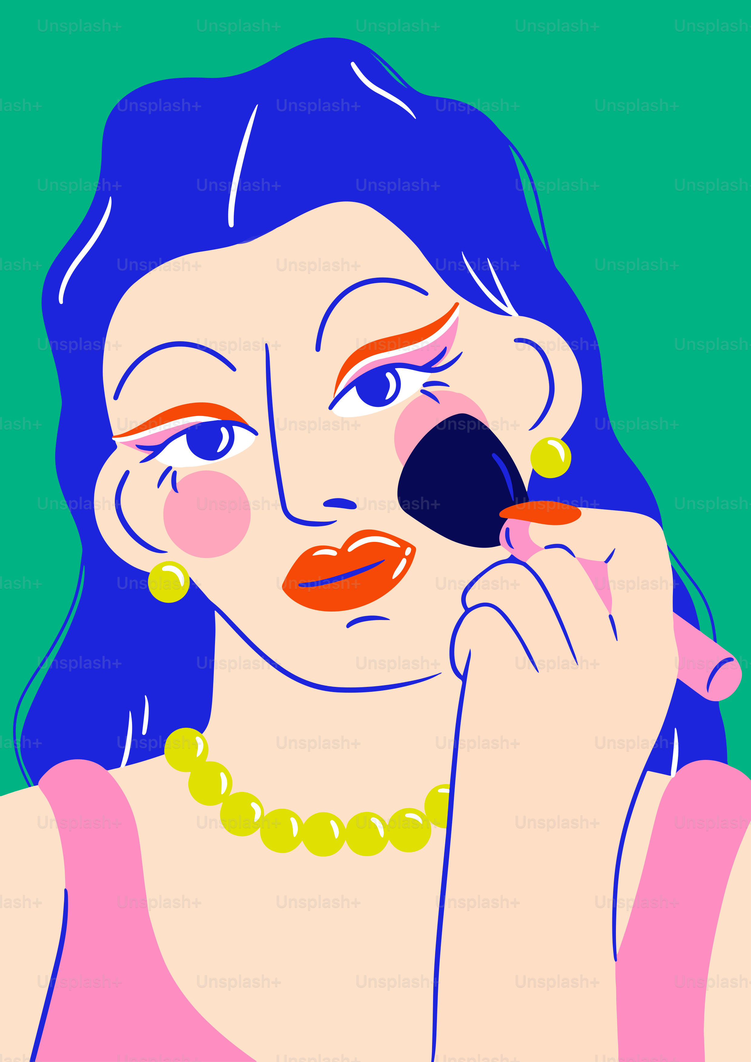 A woman in a pink top is talking on a cell phone