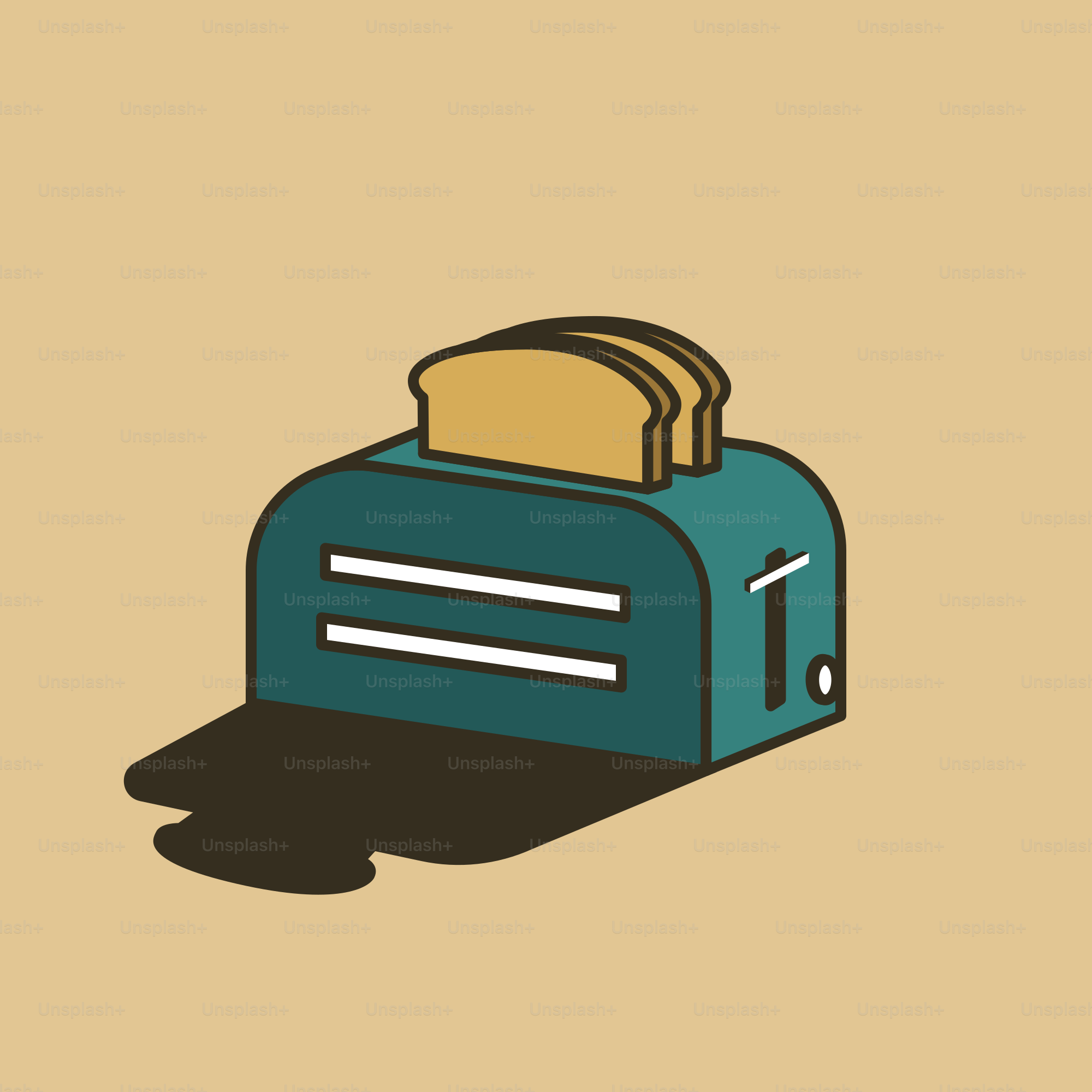 A toaster with a toast on top of it