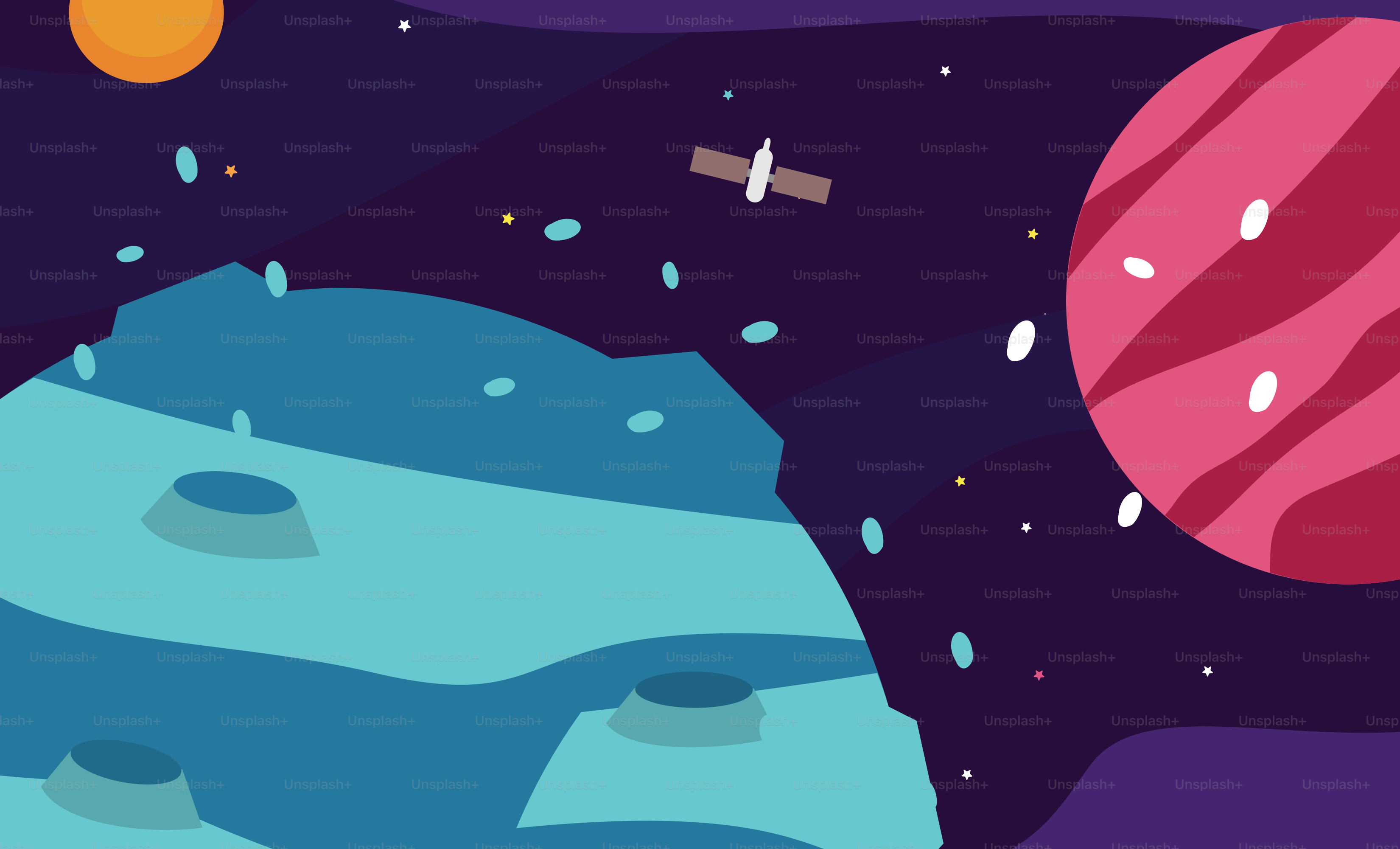 An image of a space scene with planets and stars vector – Space ...
