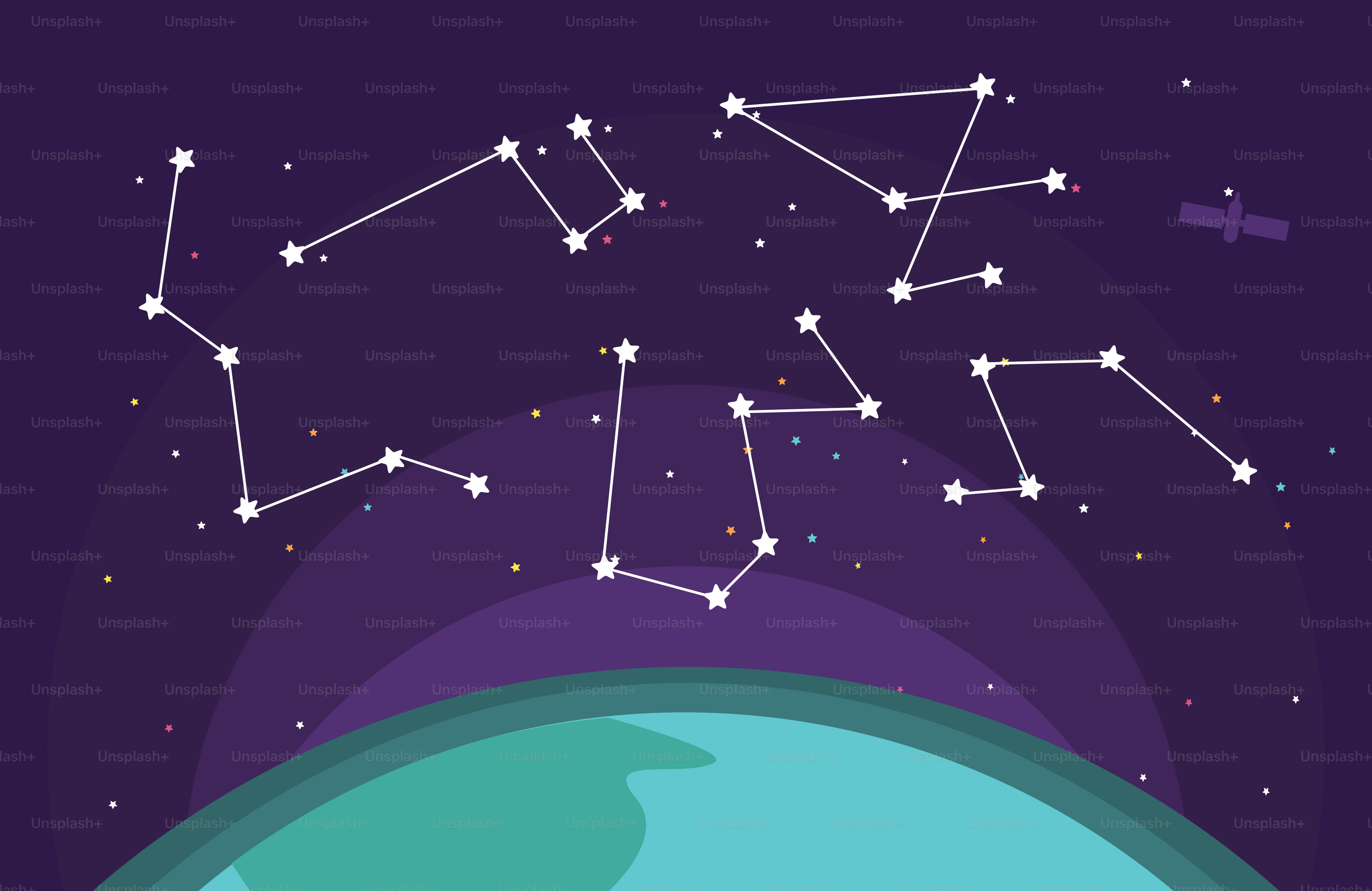 A picture of the earth with stars in the sky