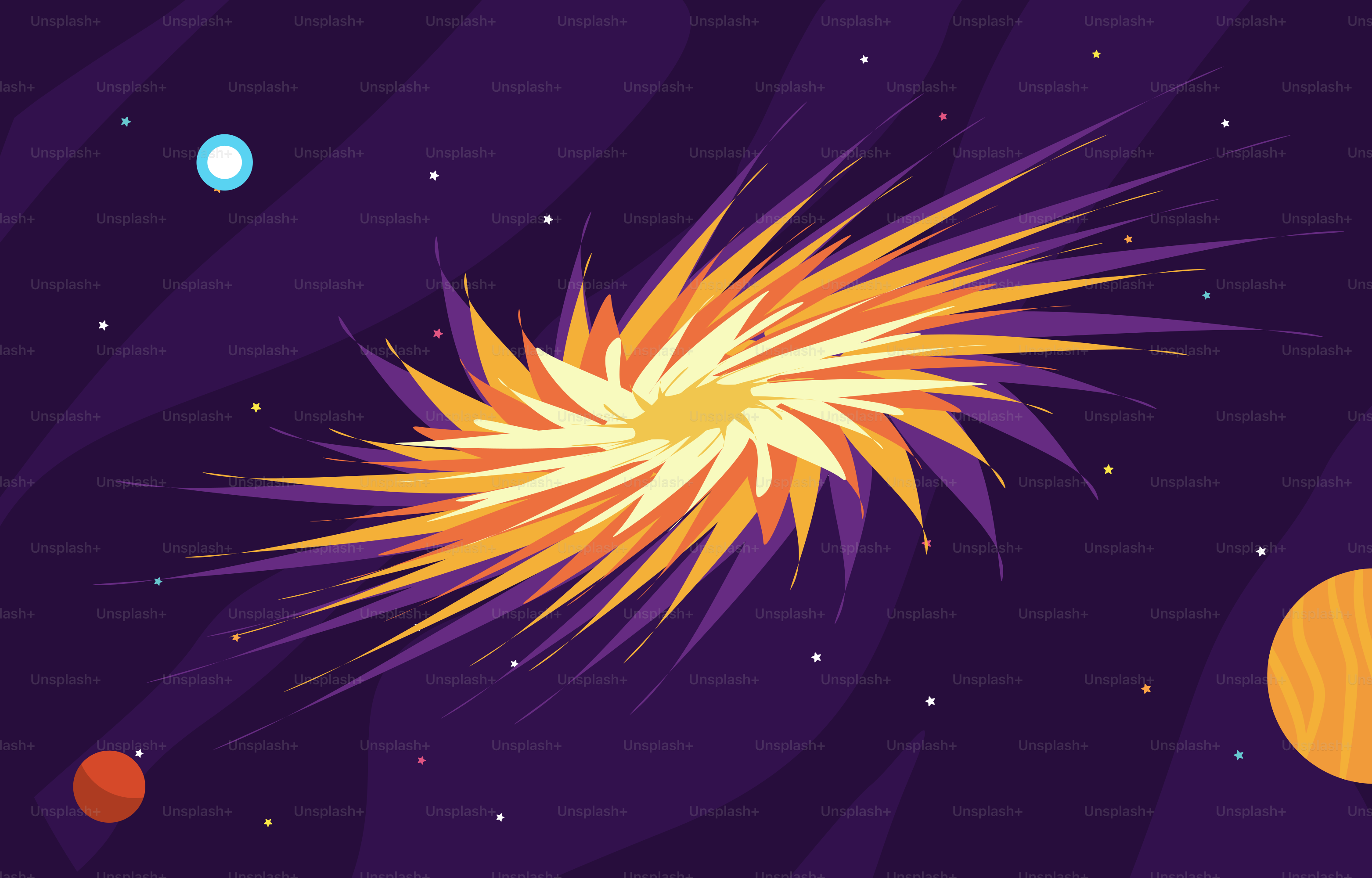 Una imagen de una escena espacial con planetas y una estrella