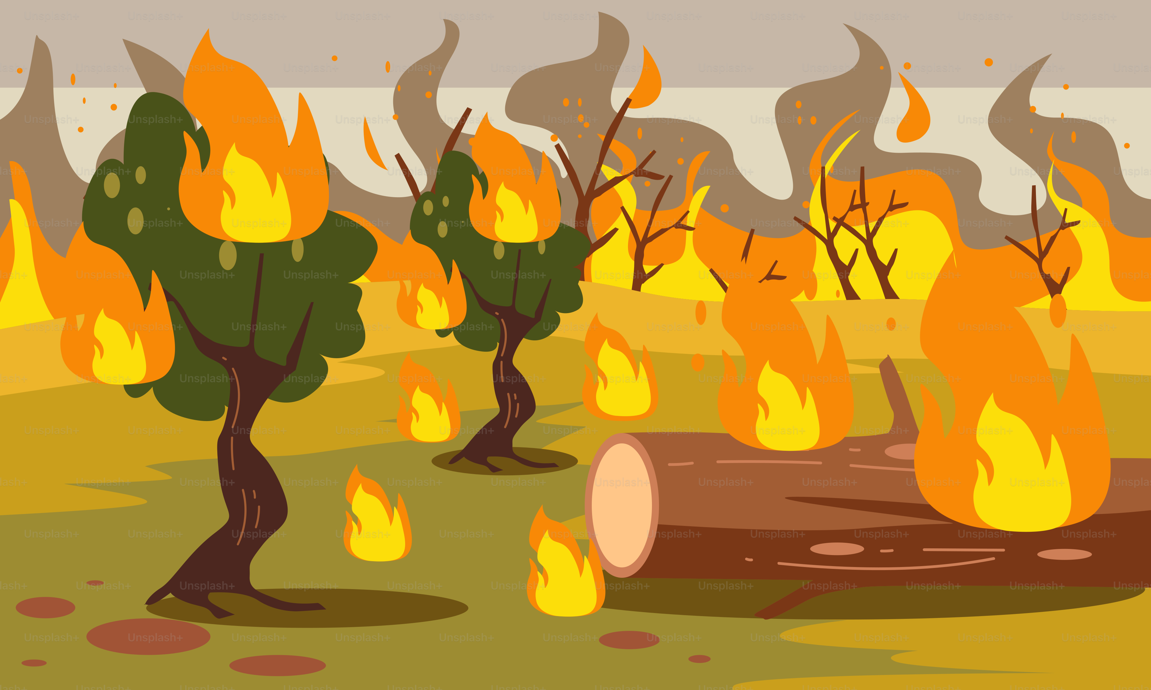 Una imagen caricaturesca de un incendio en un campo vector – Imagen de Fuego  en Unsplash, image size:3000x1800