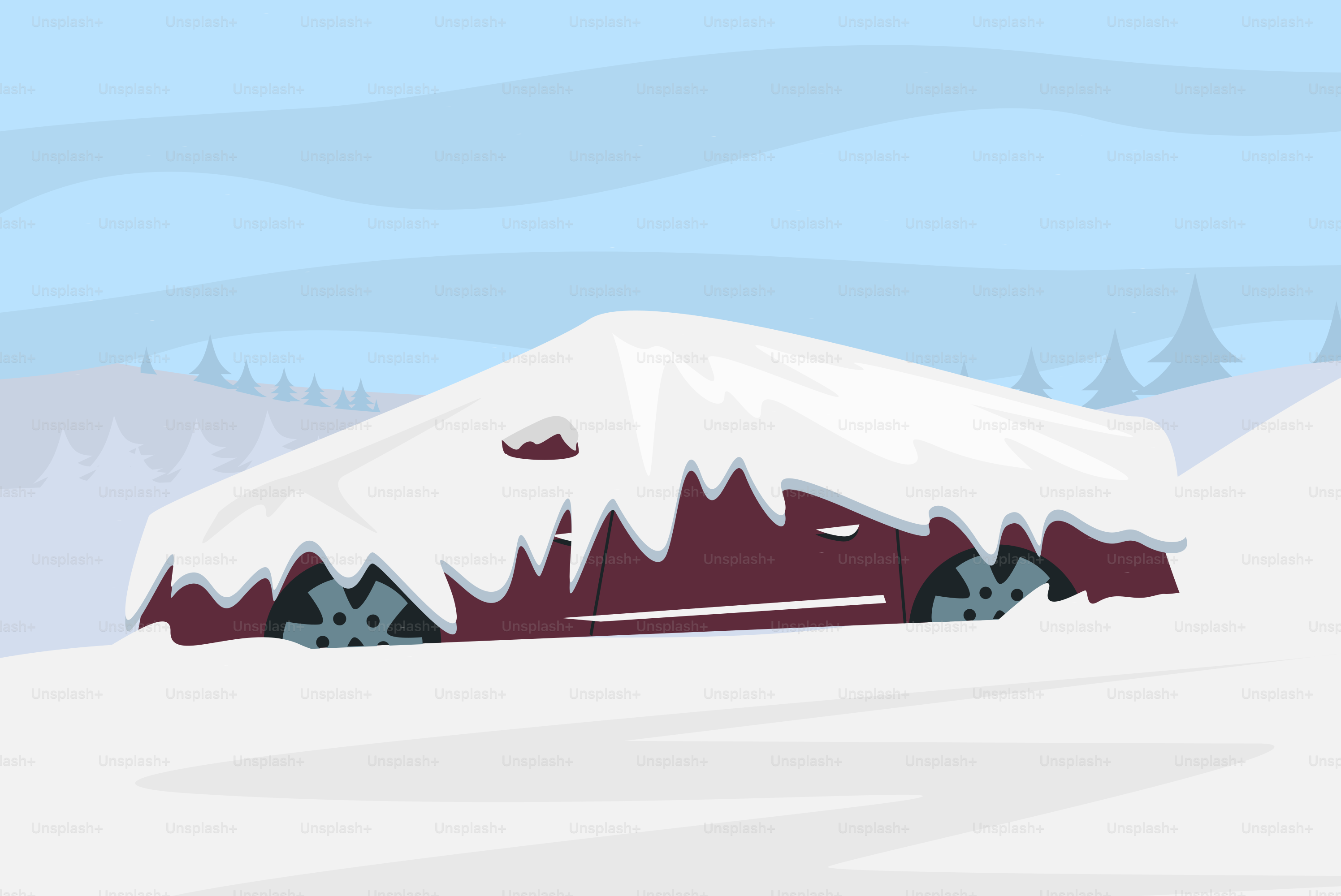 Une montagne enneigée avec des arbres en arrière-plan