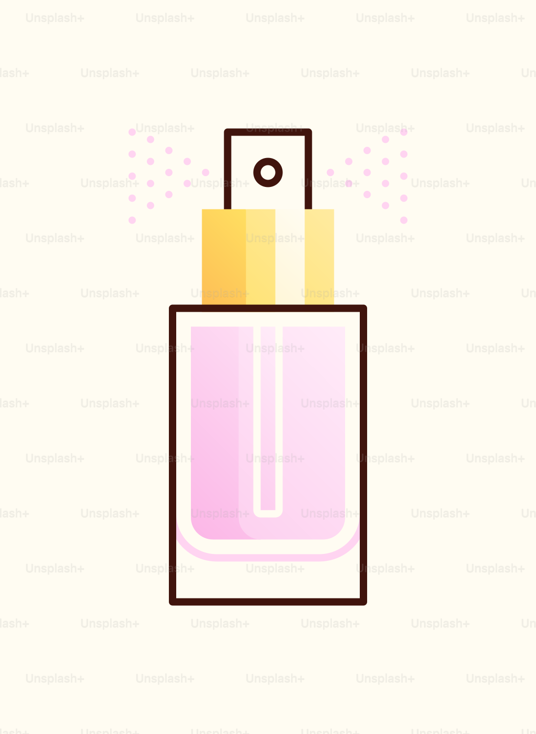 A bottle of perfume on a white background