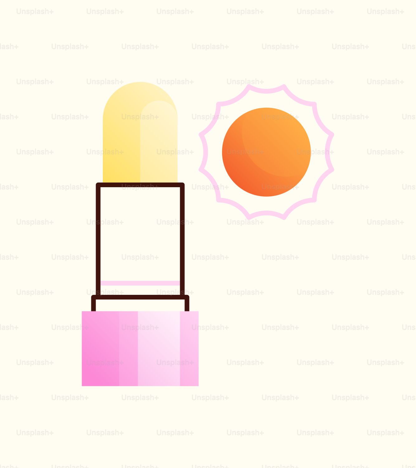 A lipstick with a sun in the background