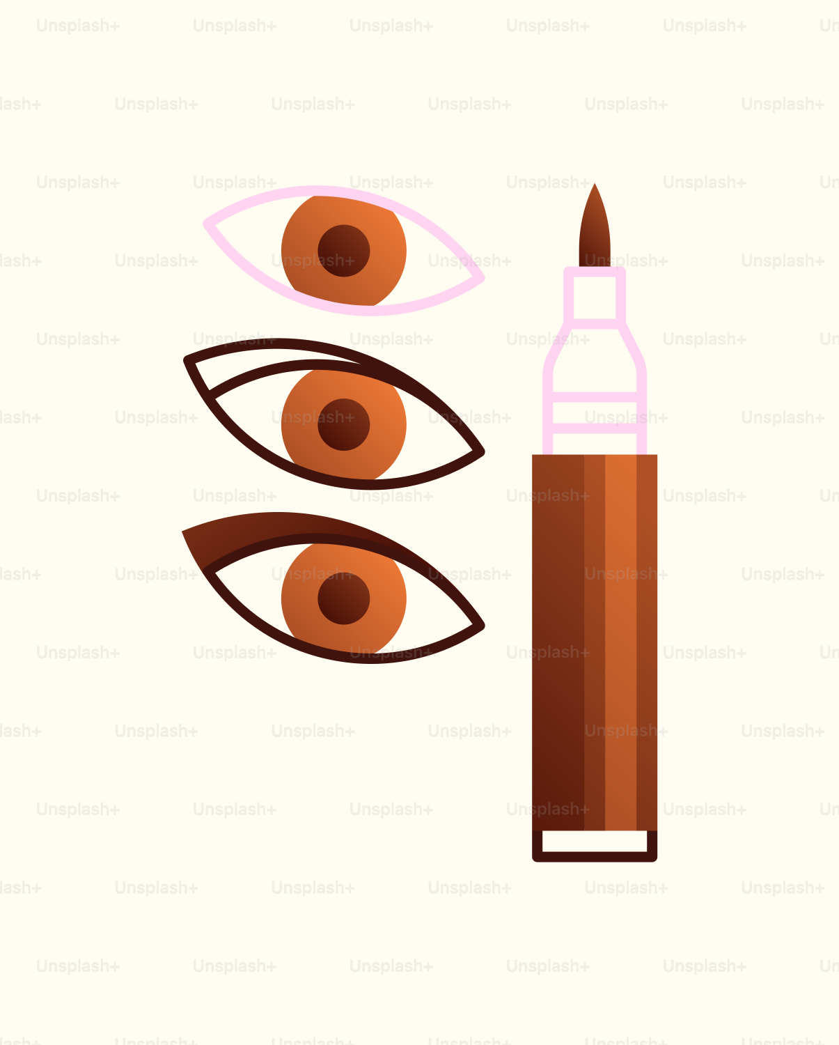 A drawing of a pencil and an eye