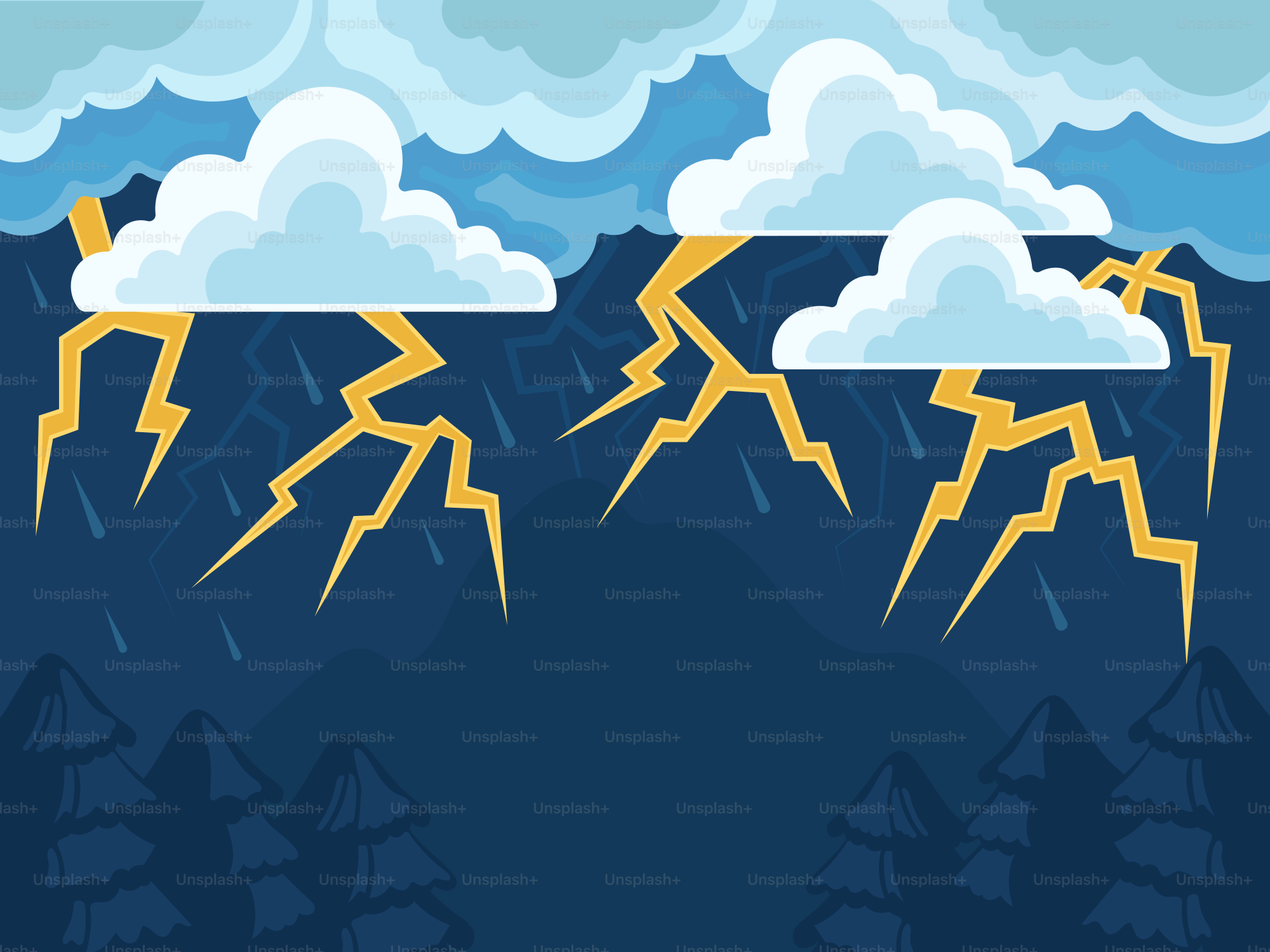 A picture of a storm with lightning coming out of the clouds vector – Rain  Image on Unsplash, image size:3000x2250