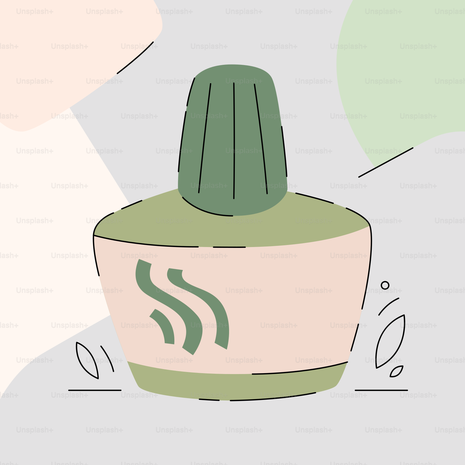 A bottle of green liquid with a cactus on top