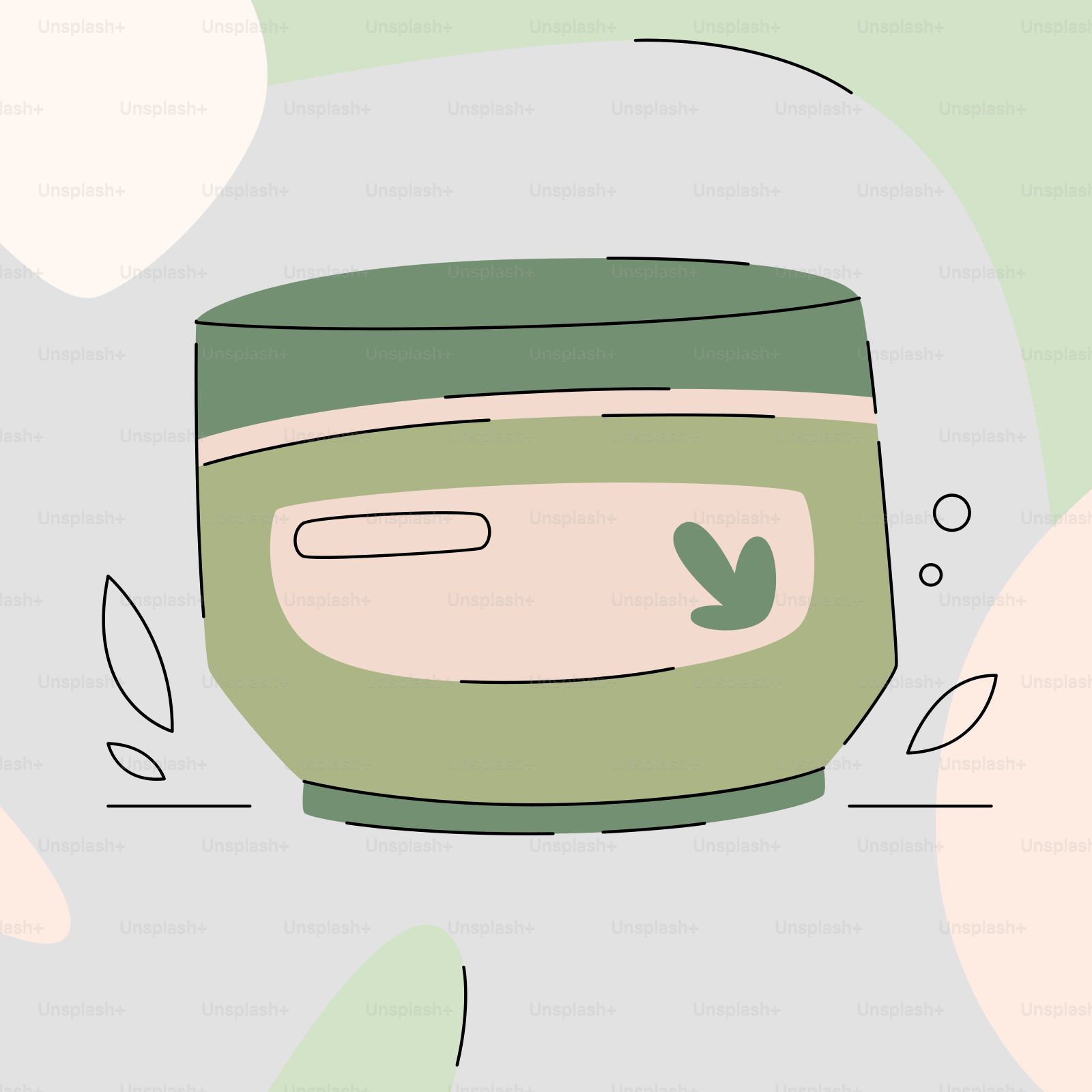 An illustration of a jar with a green lid