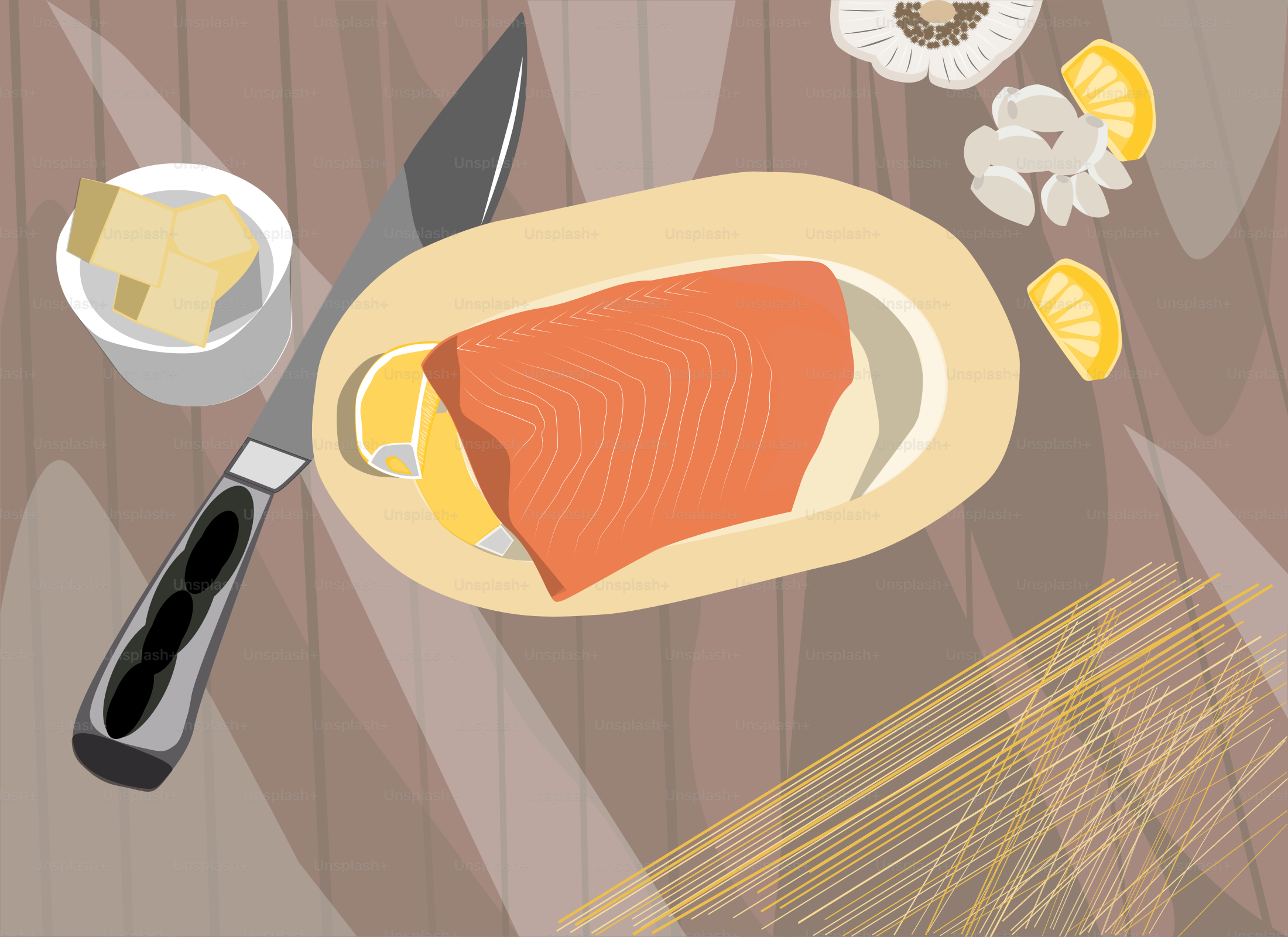 Una foto de un plato de comida con un cuchillo y un tenedor