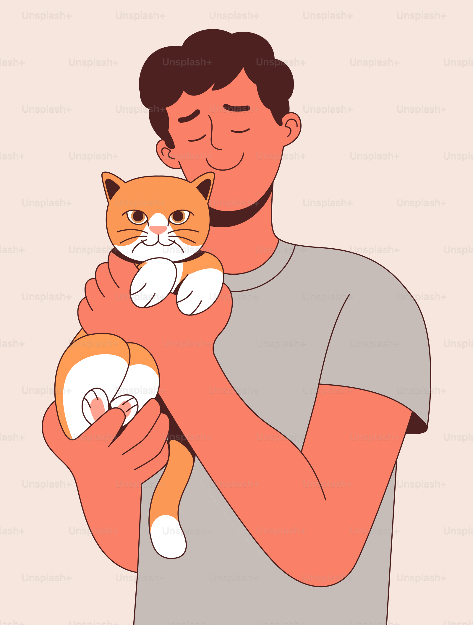 A man holding a cat in his hands