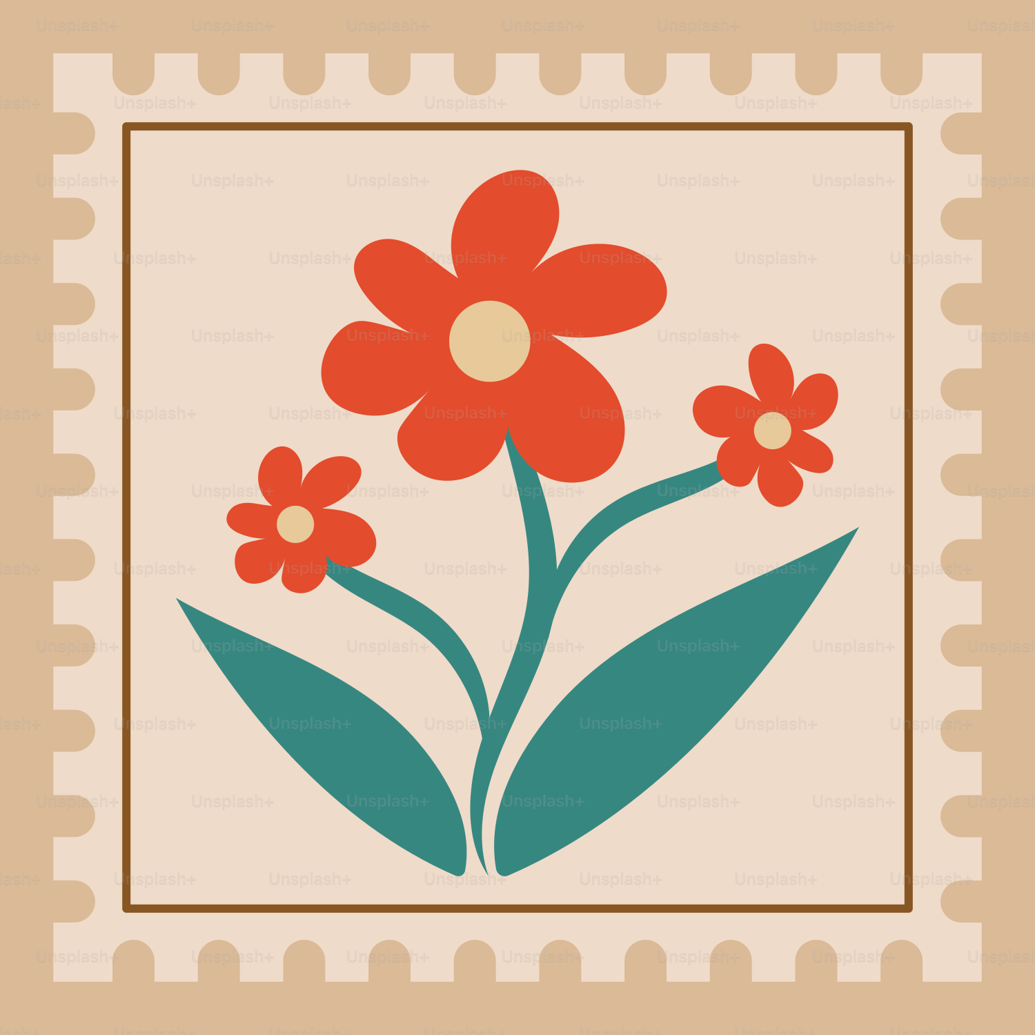 A stamp with a picture of a flower on it