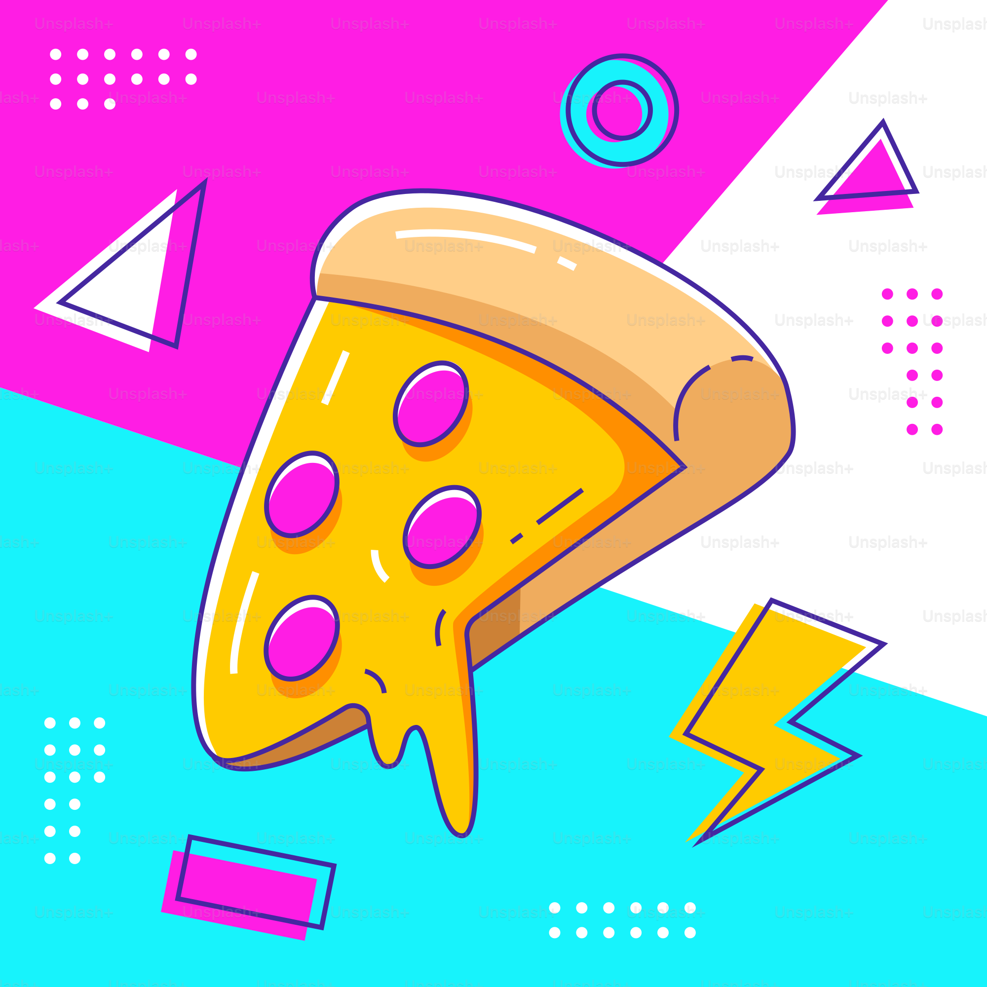 A slice of pizza flying through the air